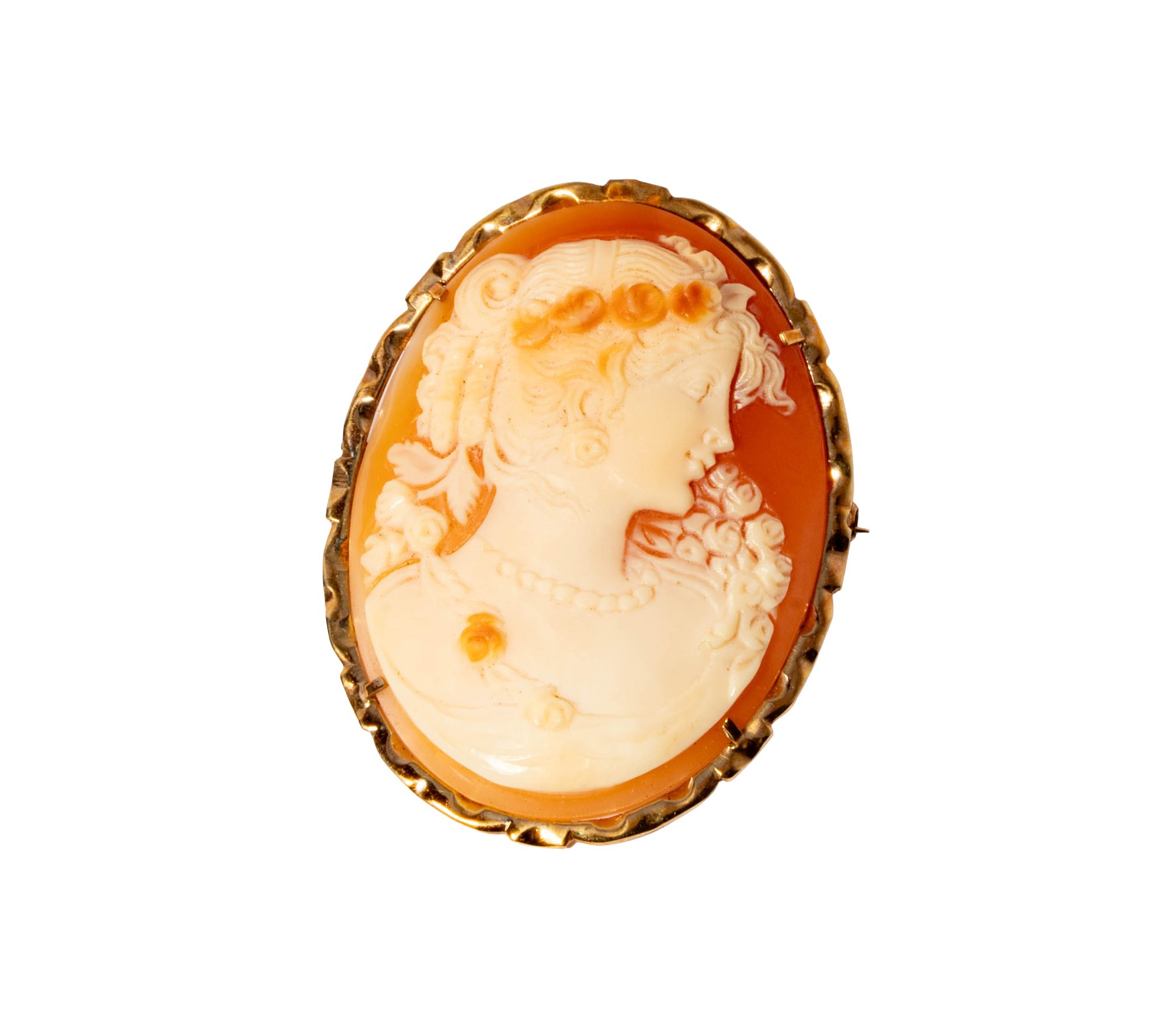 14 Karat Yellow Gold Cameo Brooch/Pendant