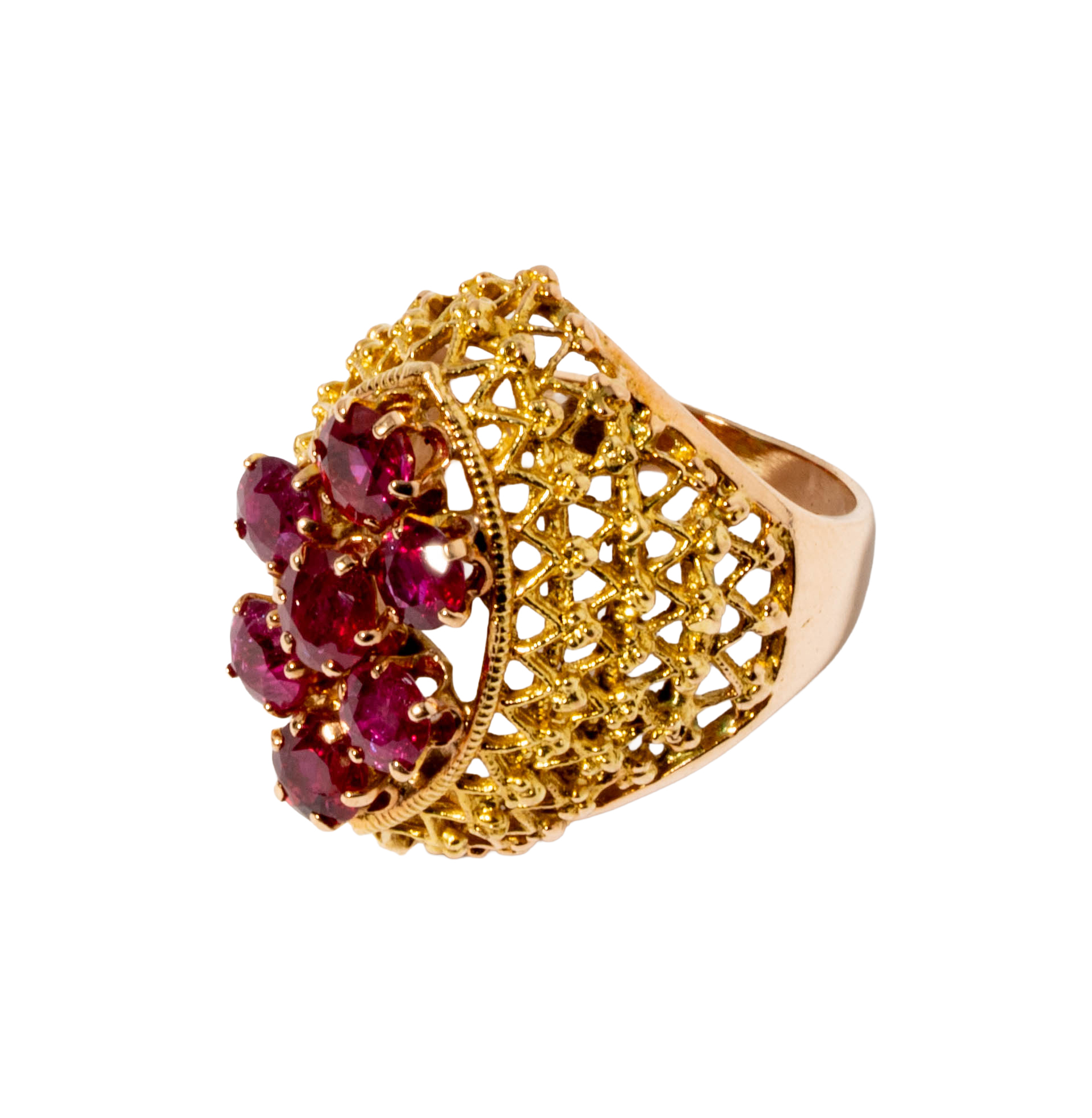 14 Karat Yellow Gold Ruby Ring