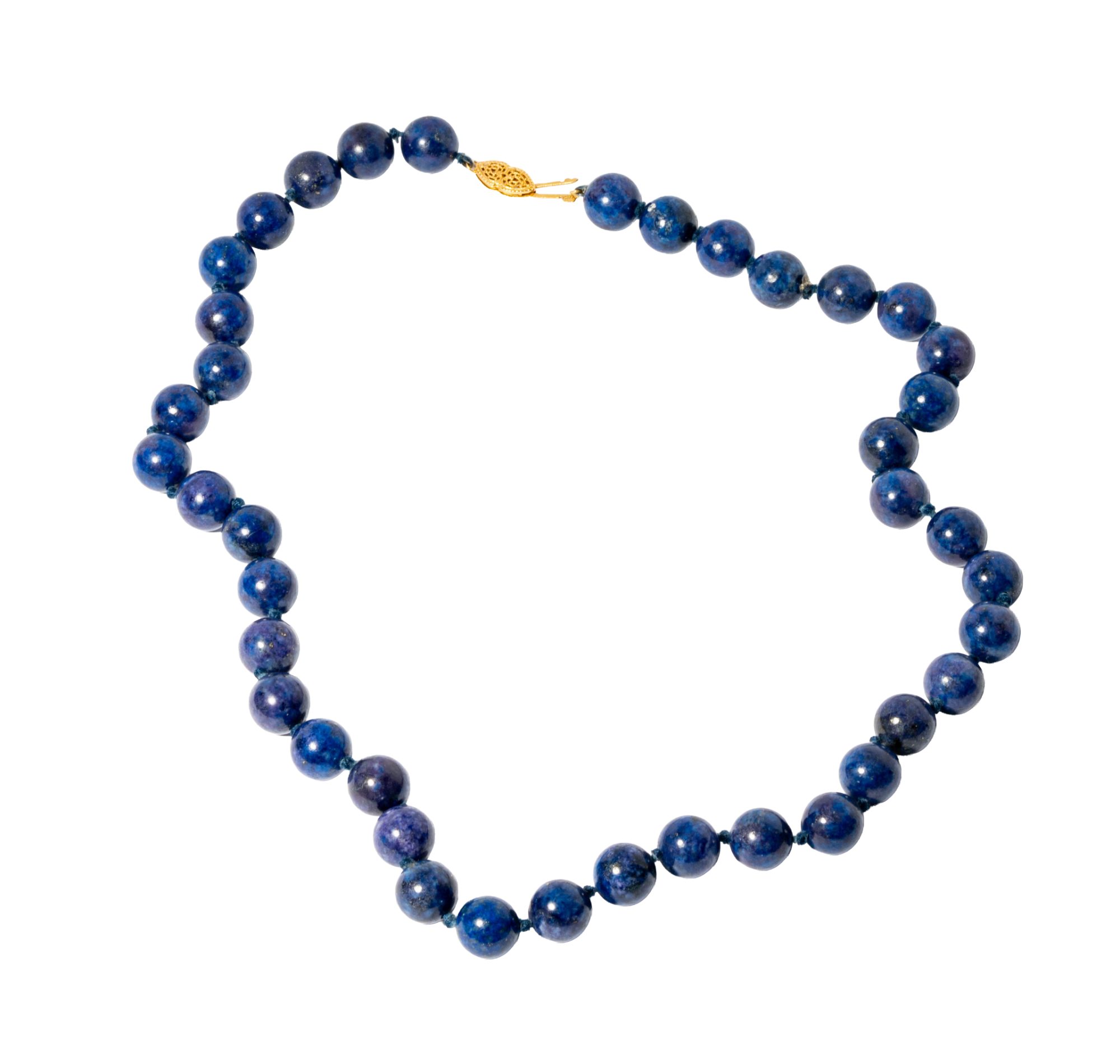 14 Karat Lapis Lazuli Bead Necklace