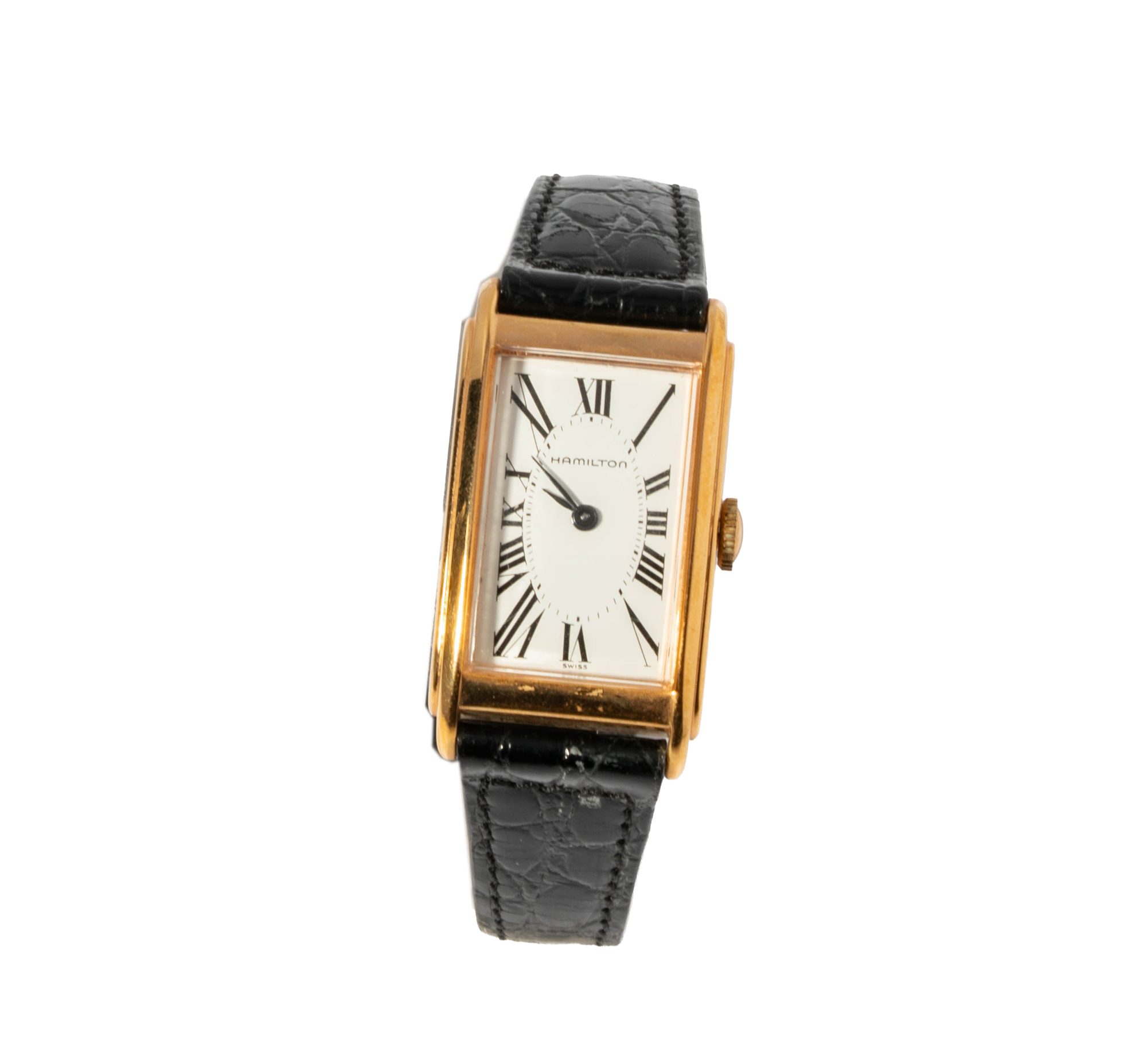 Hamilton 14 Karat Yellow Gold Tank Watch
