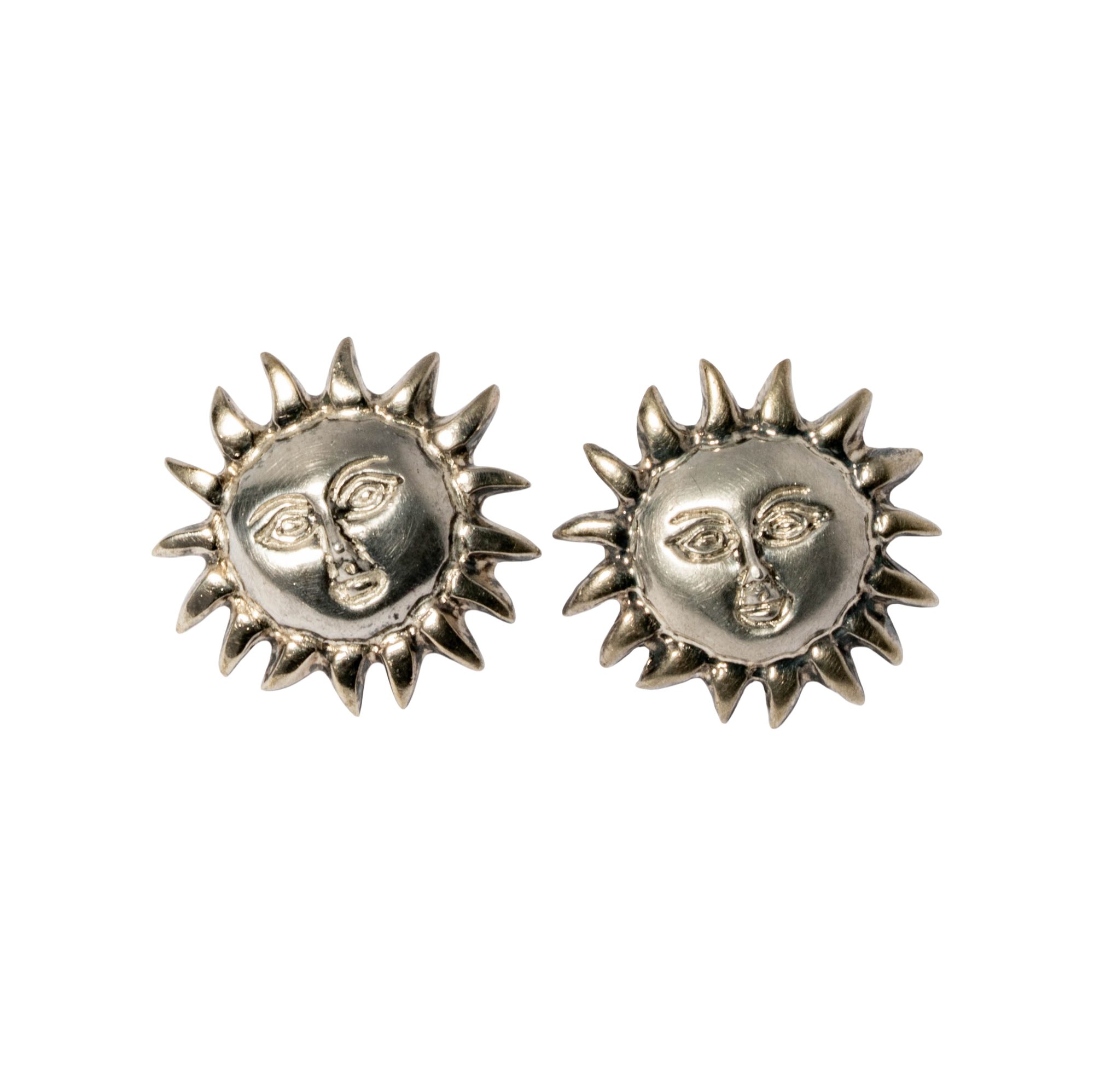 Sergio Bustamante Sterling Silver Sun Earrings