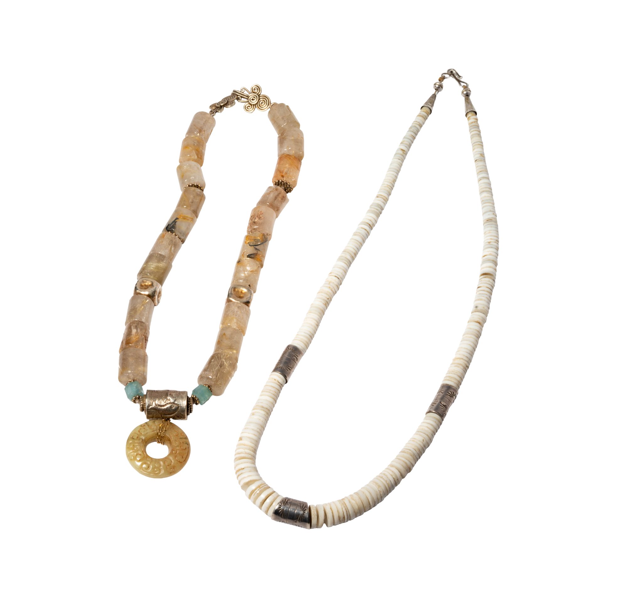 Group Of Three Necklaces and One Pair of Earrings