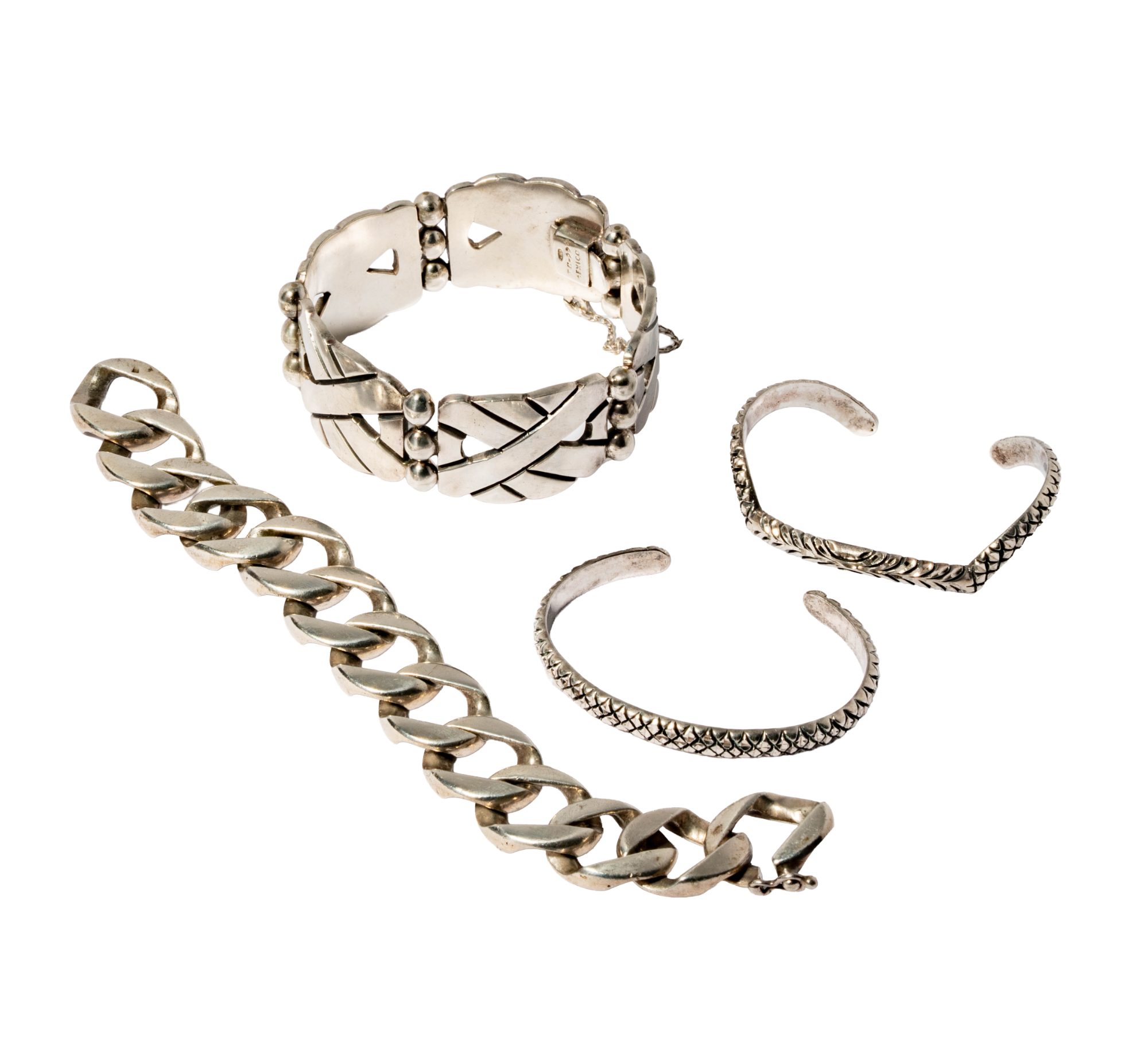 Four Silver Bracelets