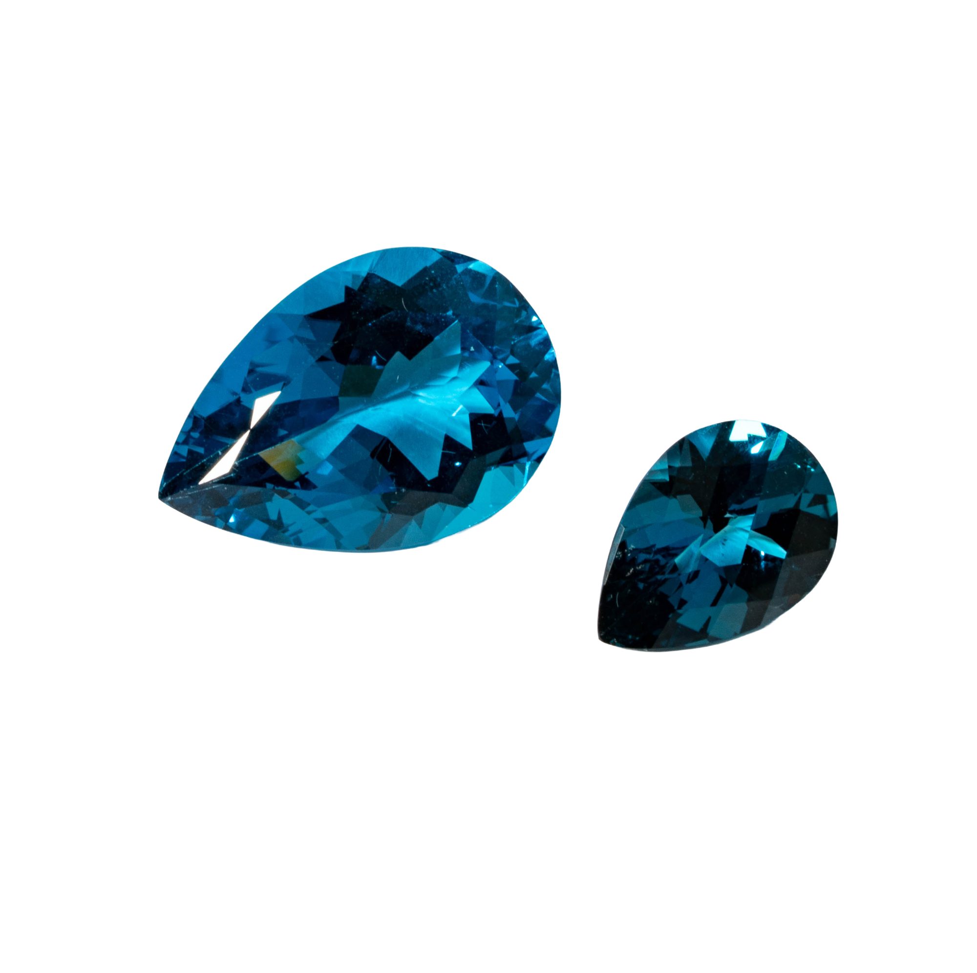 Two Pear-shaped London Blue Topaz