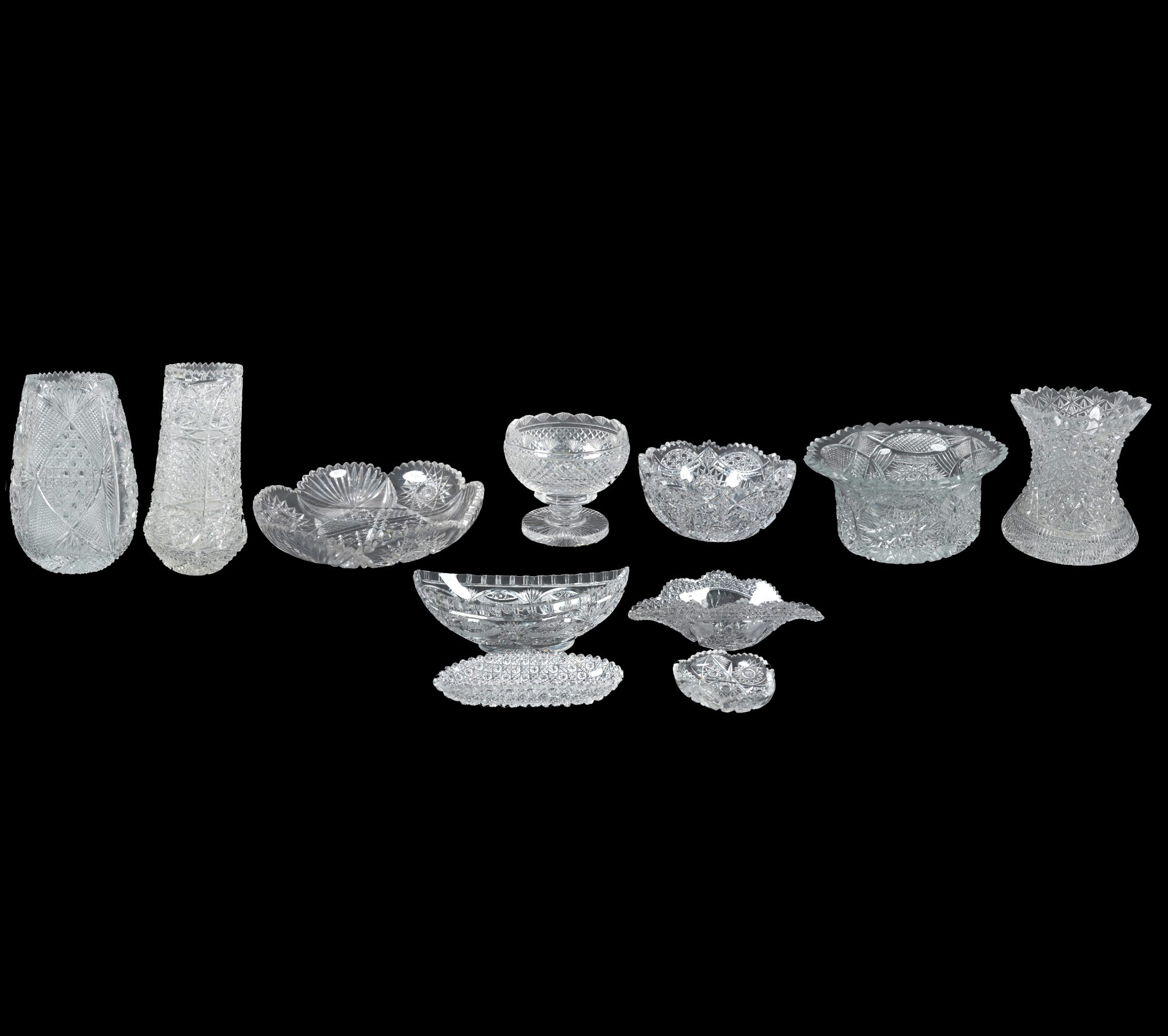 A Collection of Brilliant Cut Glass