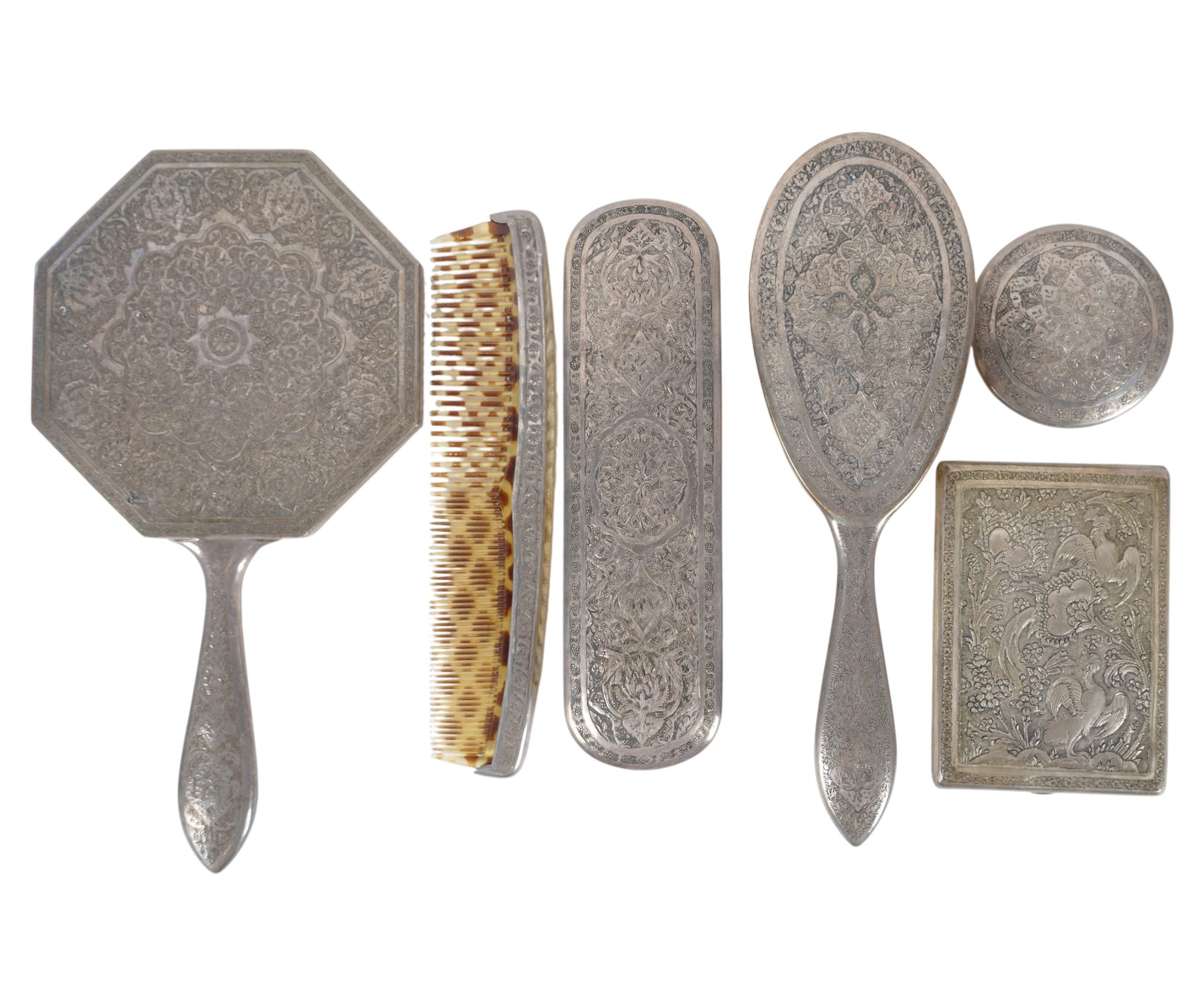 Persian Silver Dresser Set