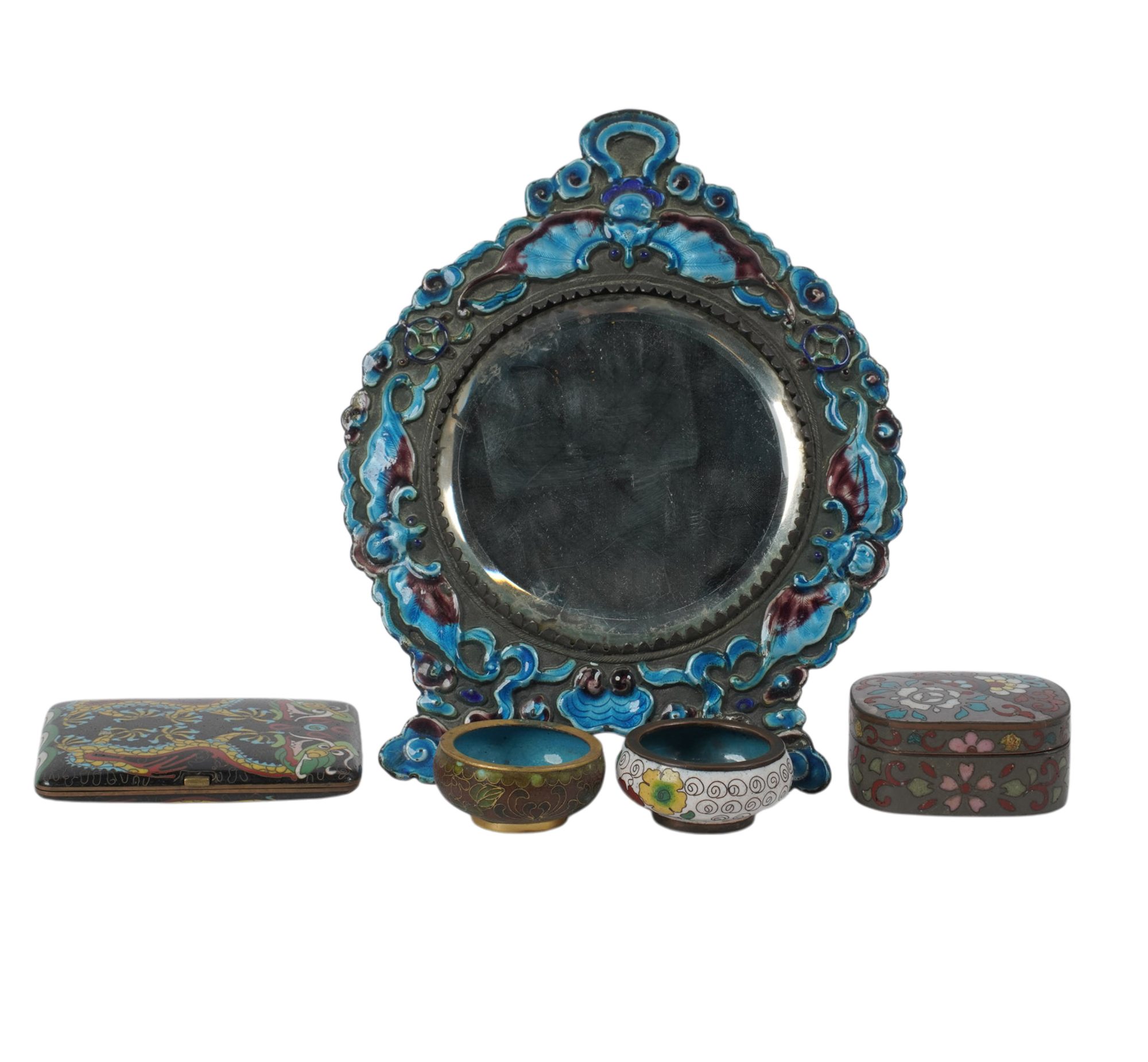 A Collection of Chinese Enameled Metal Objects