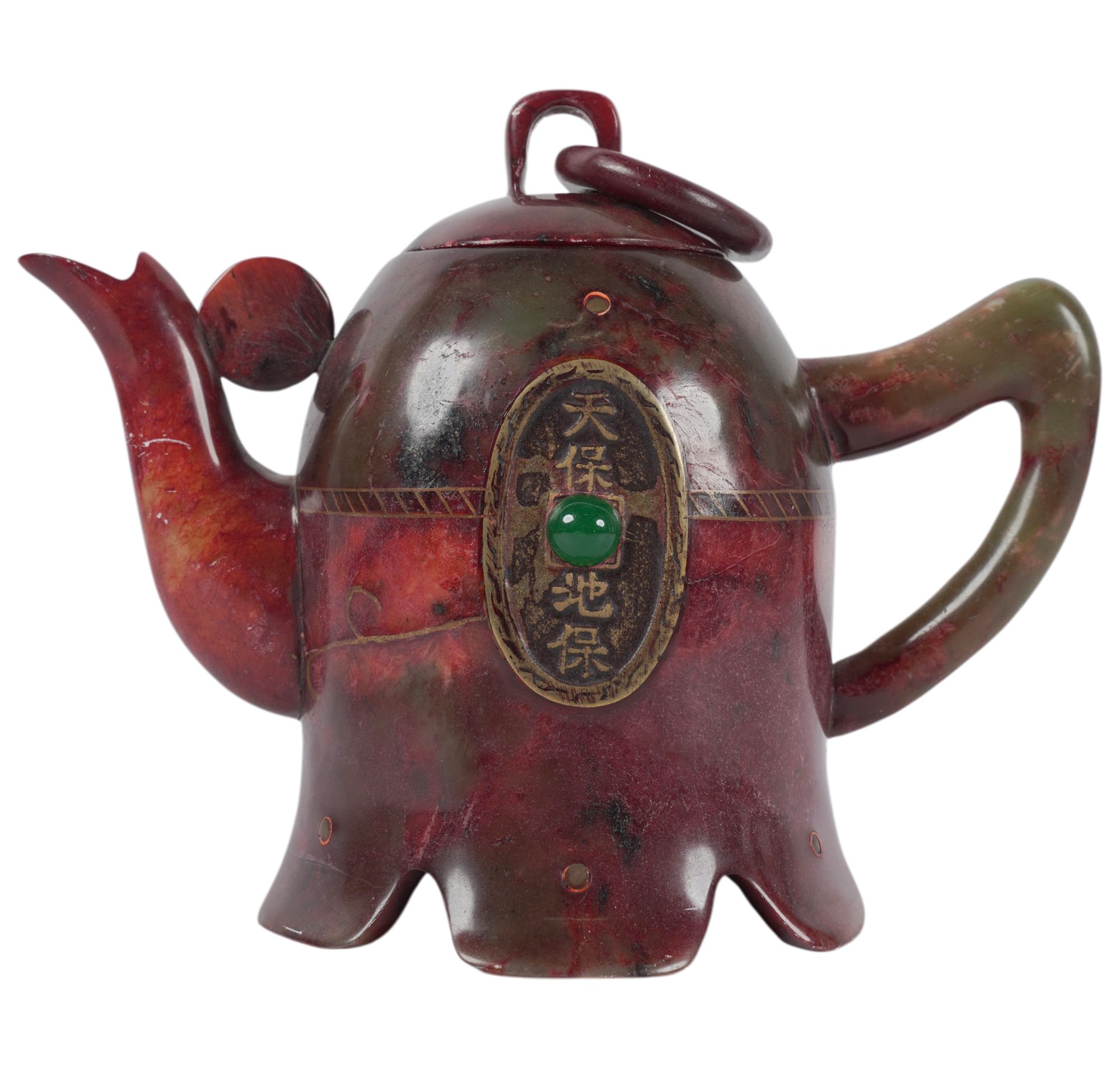 A Chinese Carved Stone Teapot