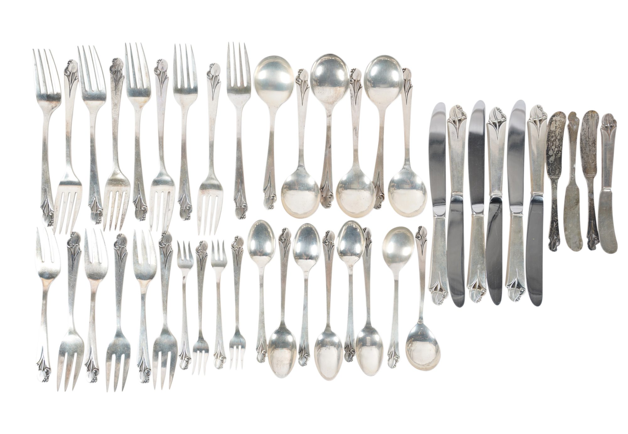 Collection of Frank Smith Woodlily Sterling Flatware