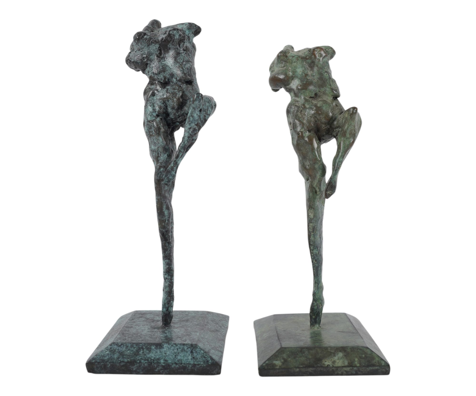 Two Ruth Snyder Variegated Bronze Nude Sculptures