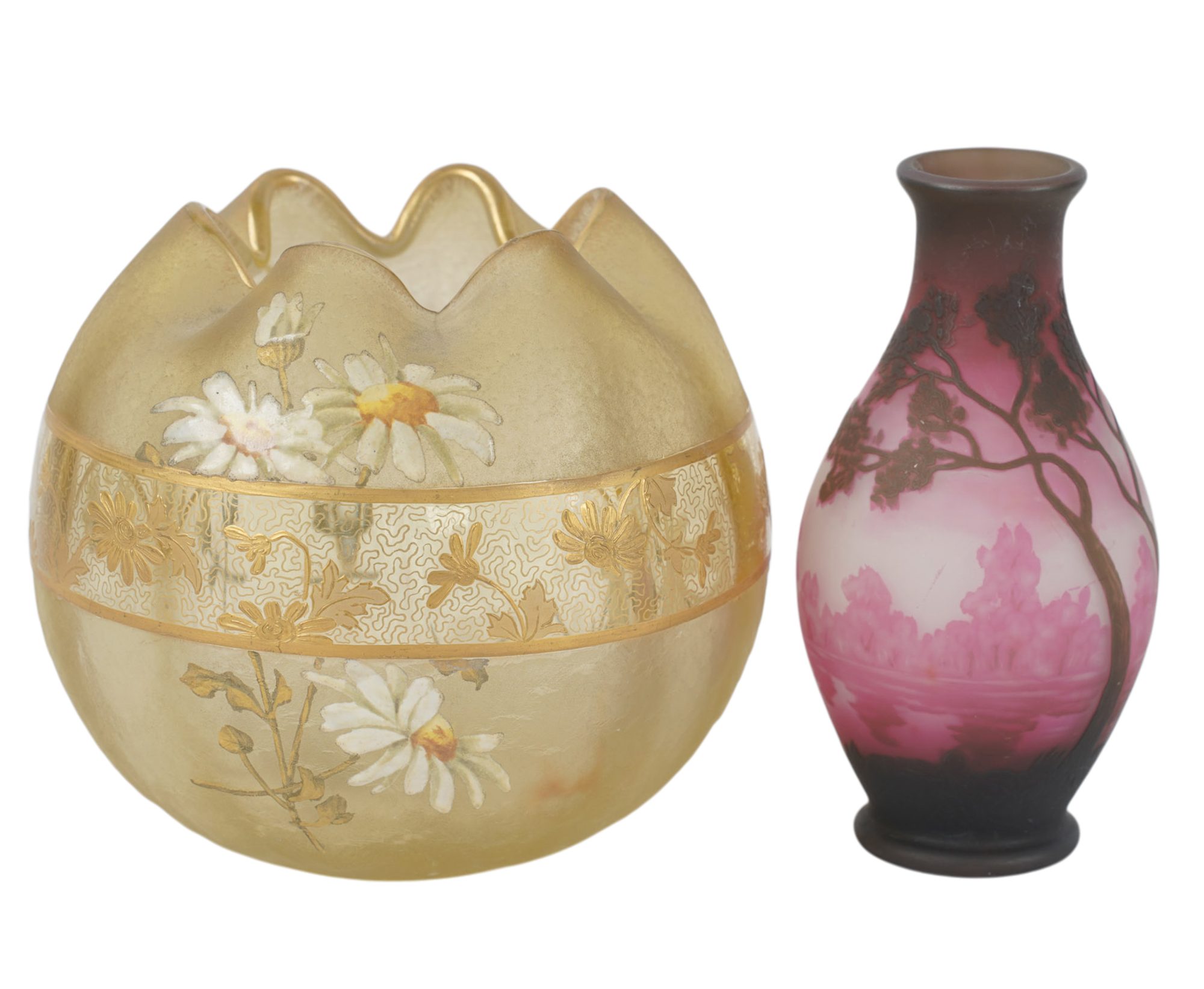 Two French Cameo Glass Vases