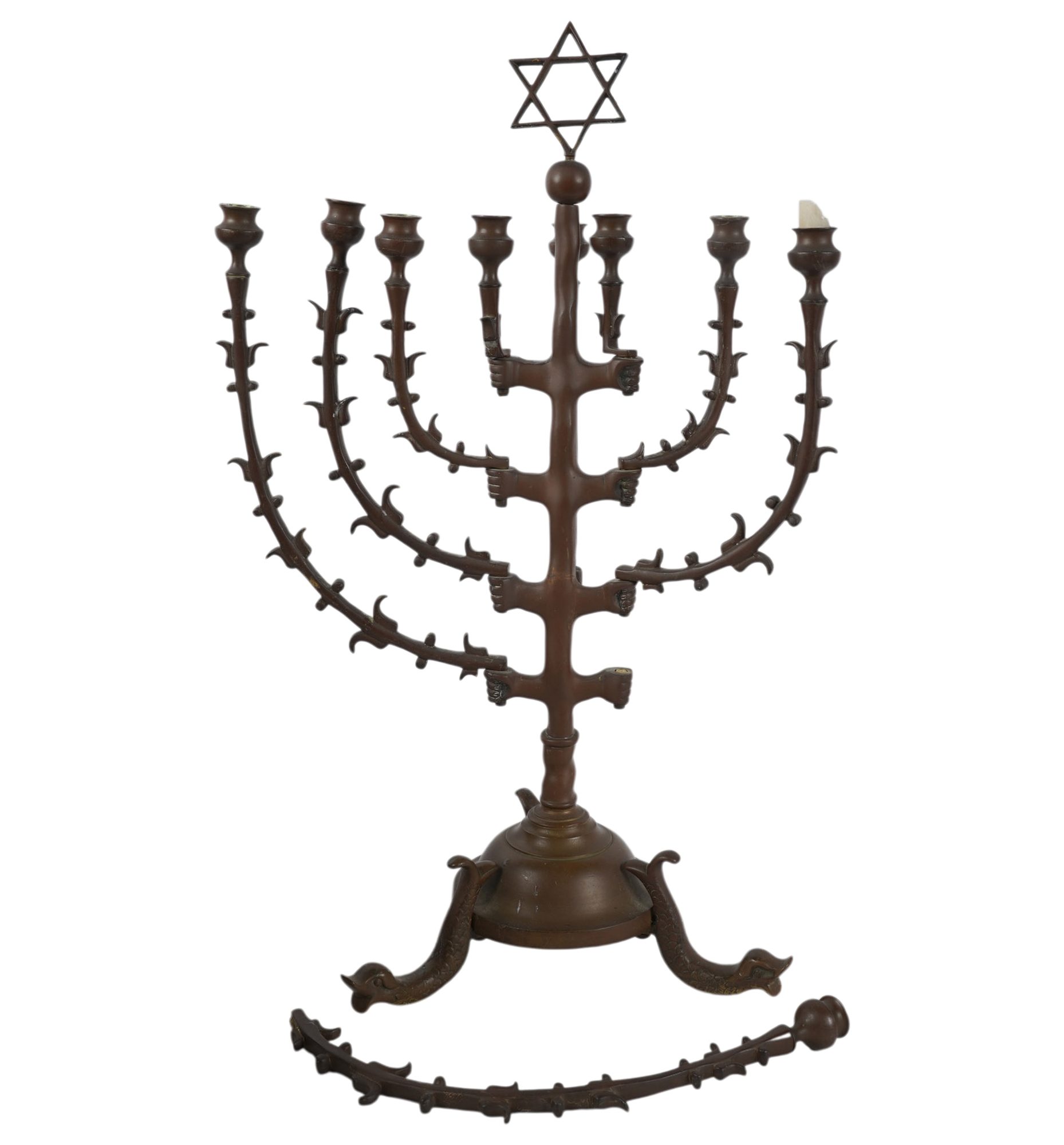 A Large Brass Menorah
