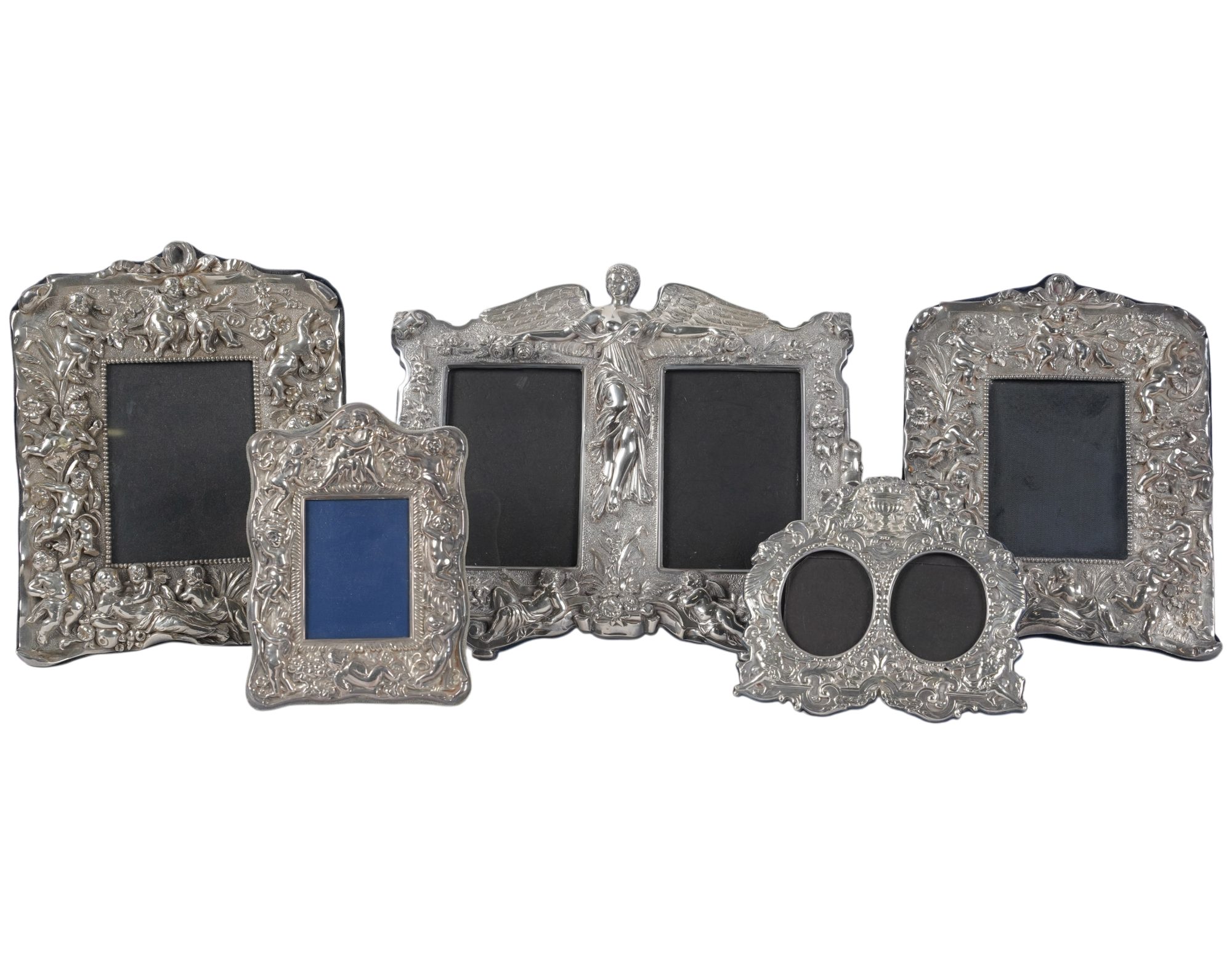 A Collection of Baroque Sterling Silver Frames