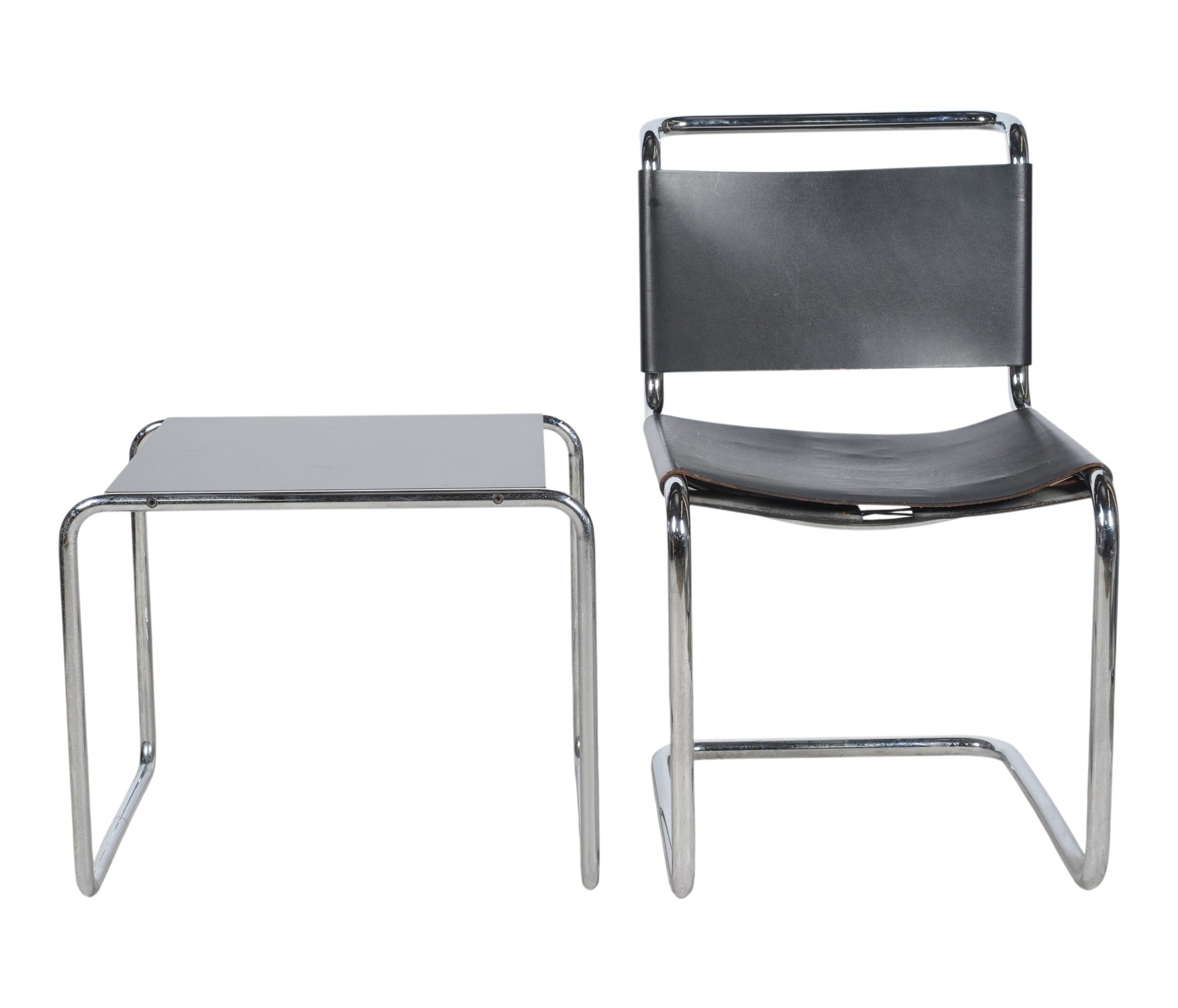 A Marcel Breuer Side Chair and Side Table