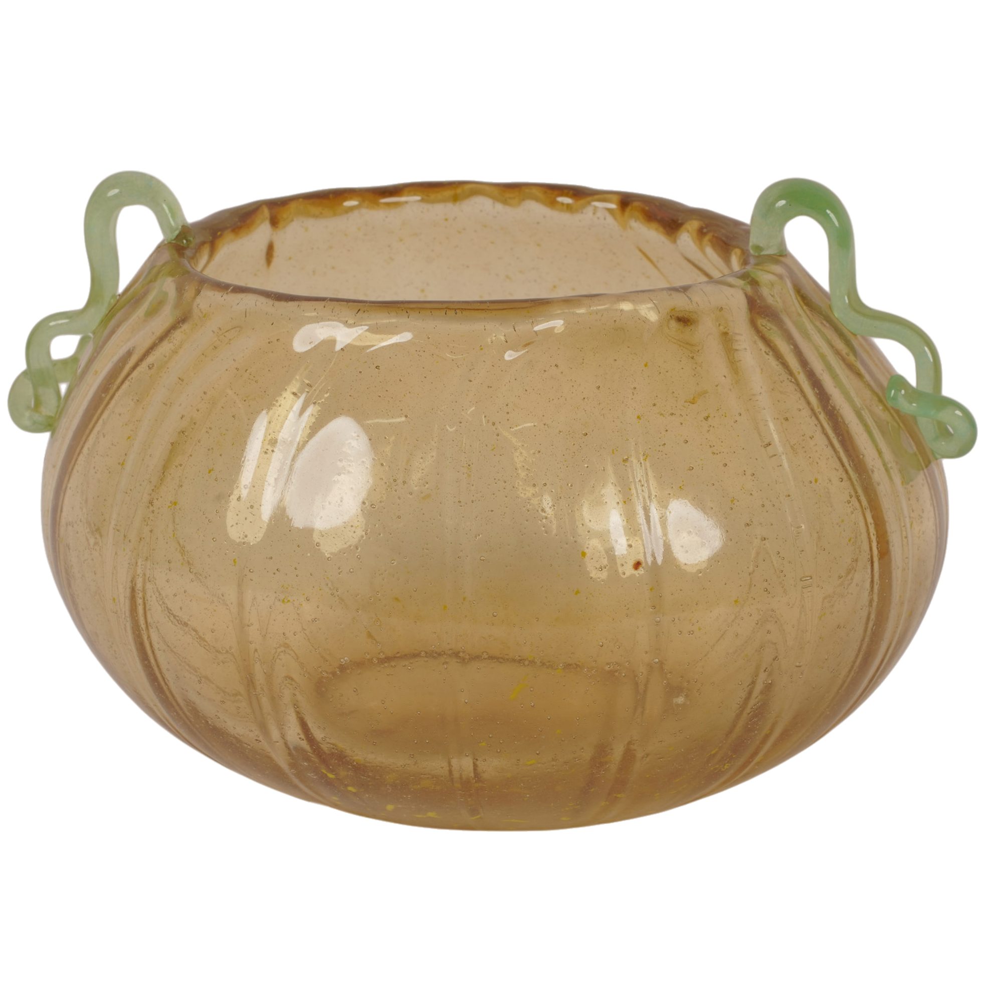 Daum France Art Glass Pumpkin Vase