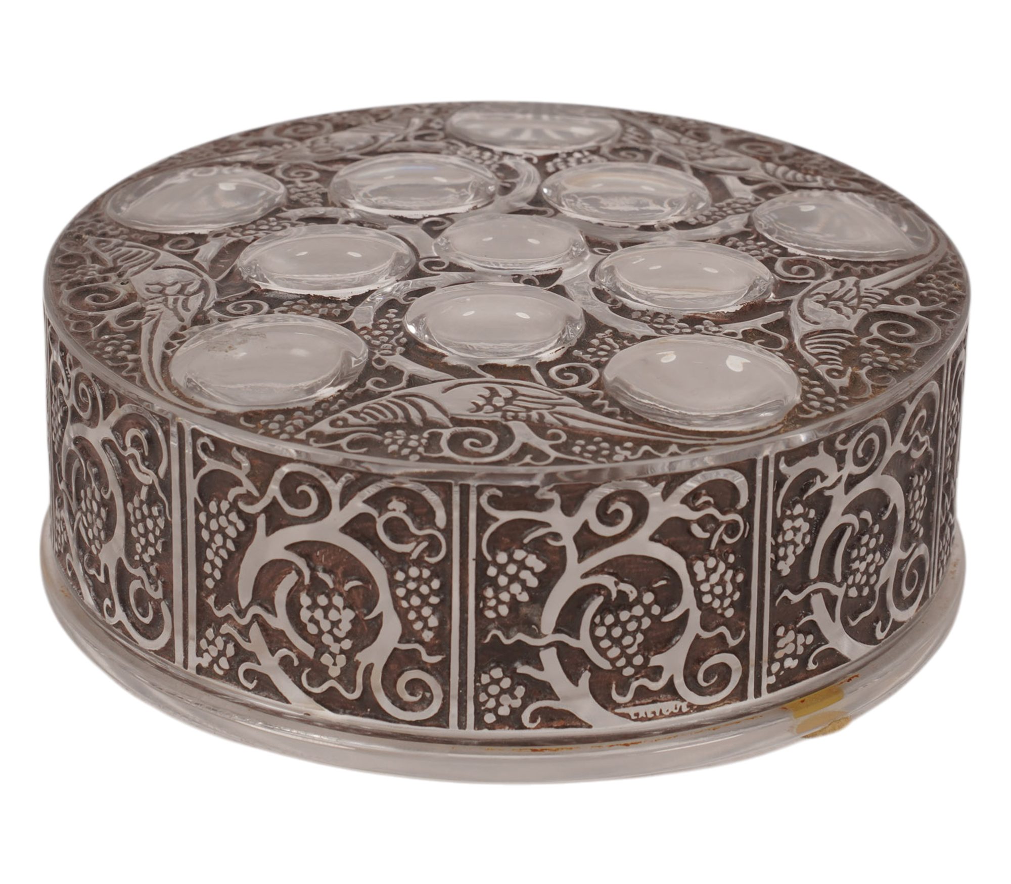 A Lalique Roger Powder Box