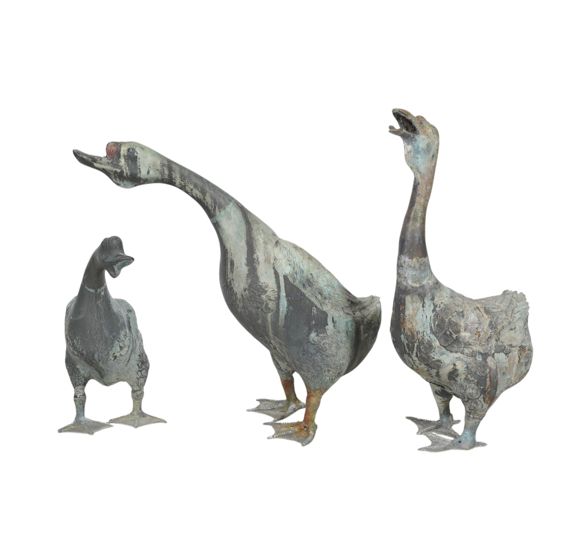 Three Geese Garden Sculptures