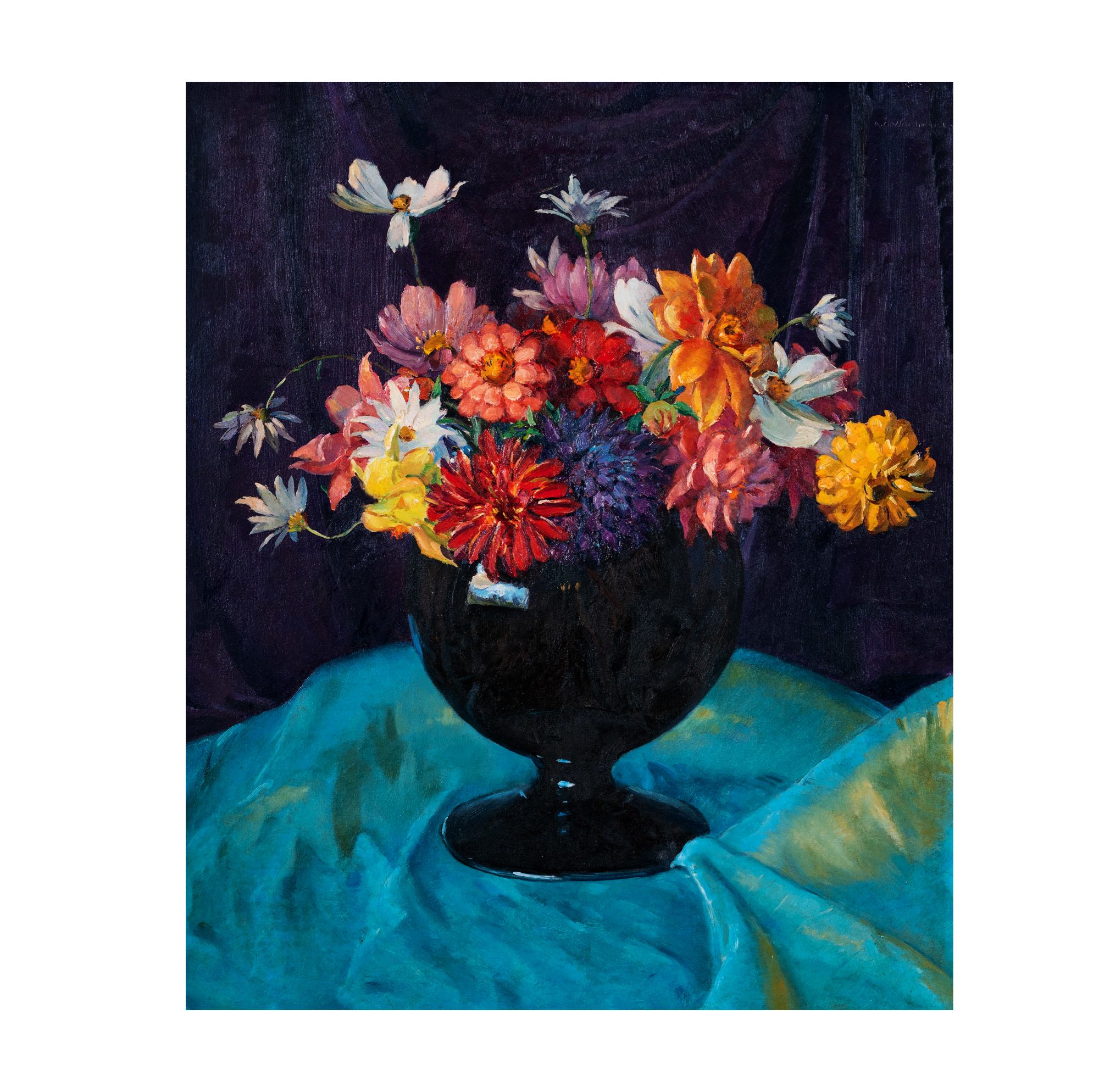Flowers in Brown Bowl