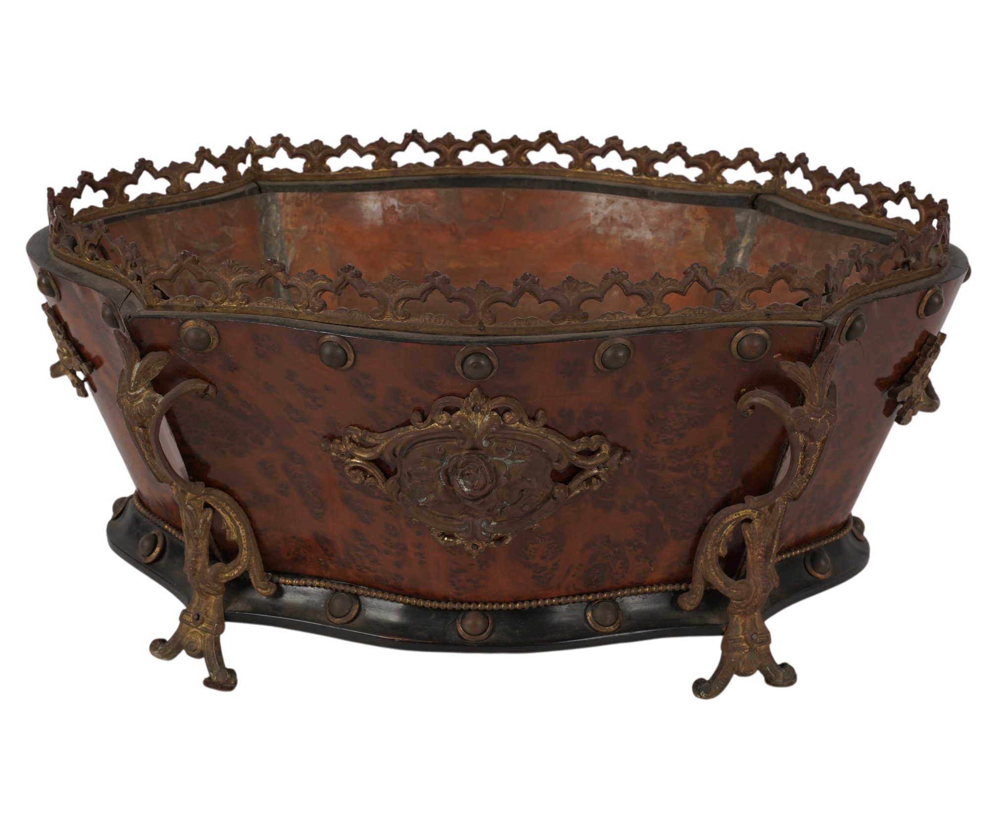 Burlwood and Gilt-Metal Mounted Jardiniere