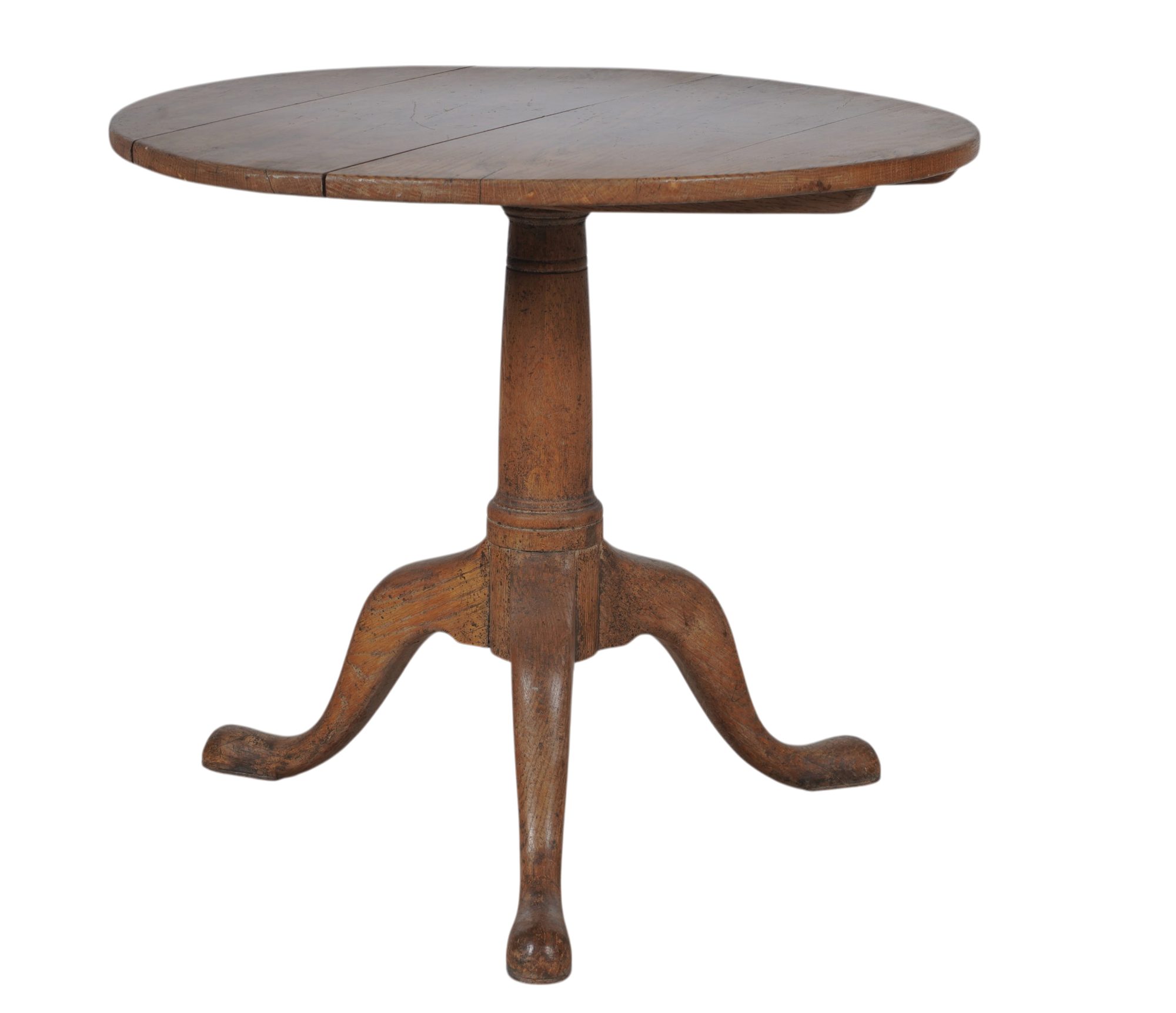 Round Oak Tripod Table