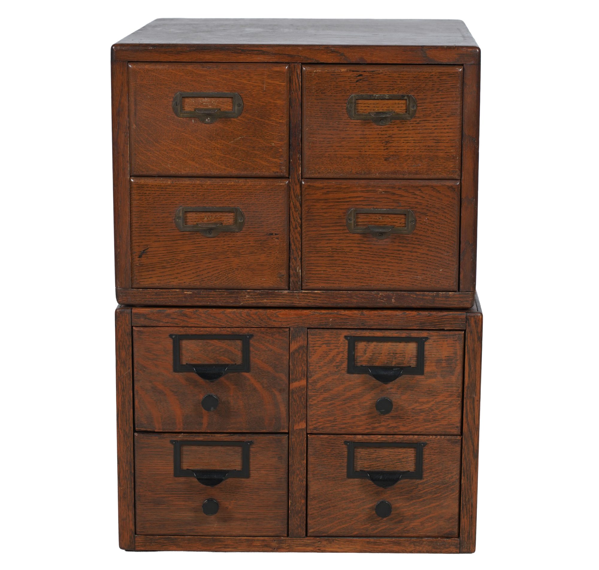 Small Pair of Oak Filing Cabinets