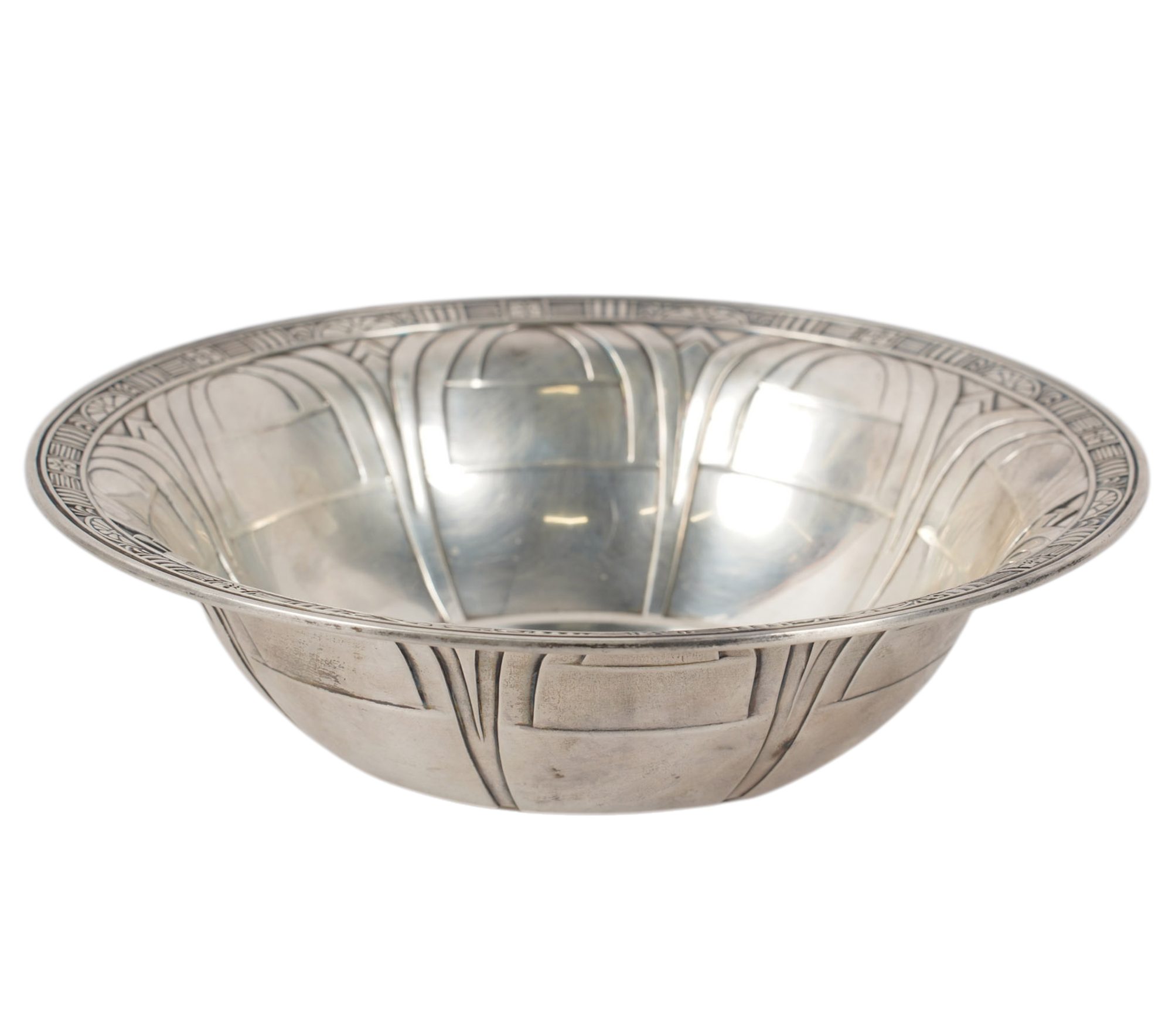 An Egyptian Deco Style Sterling Serving Bowl