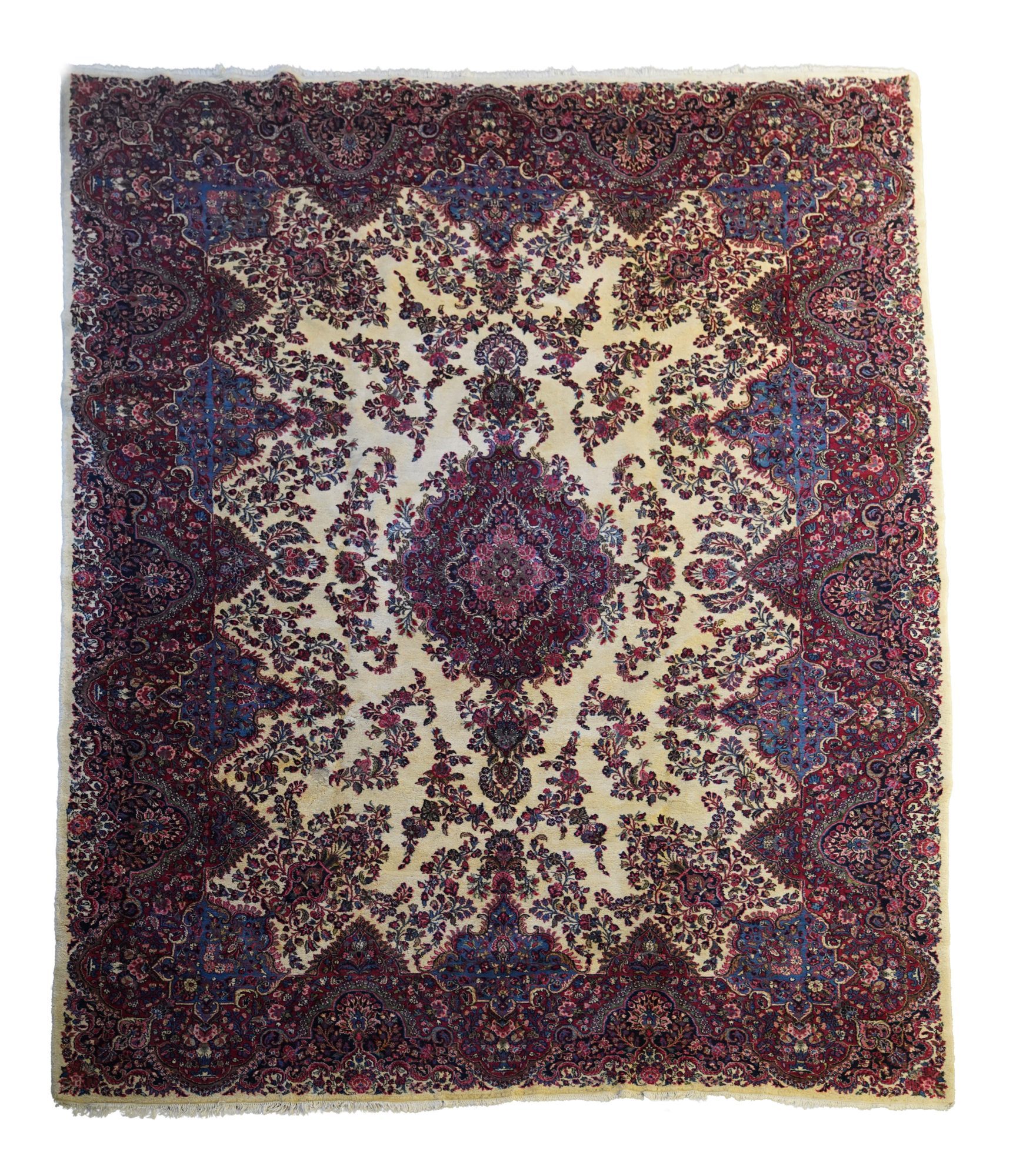 Large Persian Beige Field Floral Area Rug