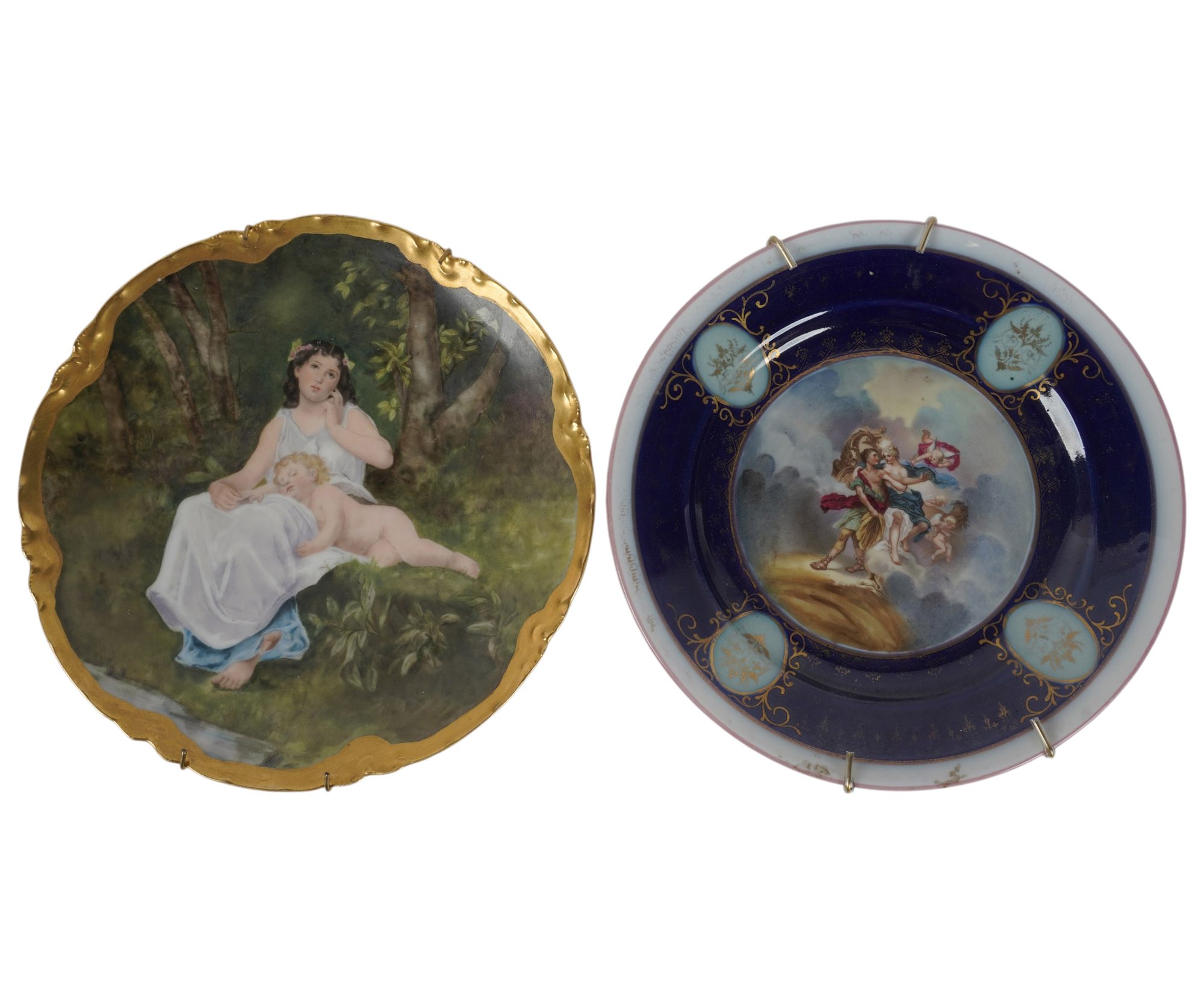 Two Pictorial Cabinet Plates