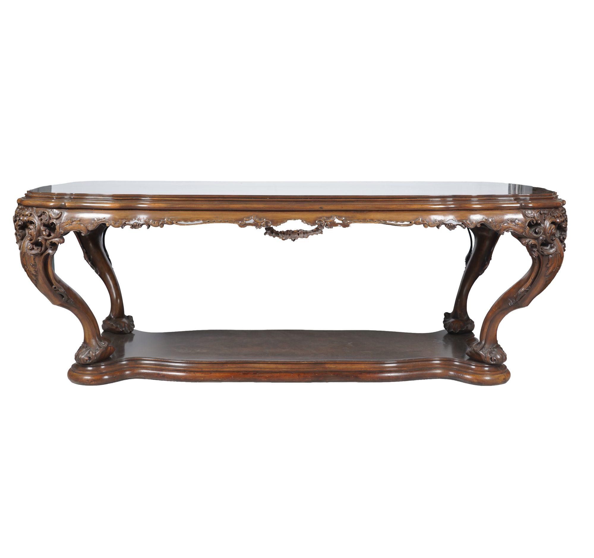Rococo Revival-Style Carved Wood Library table
