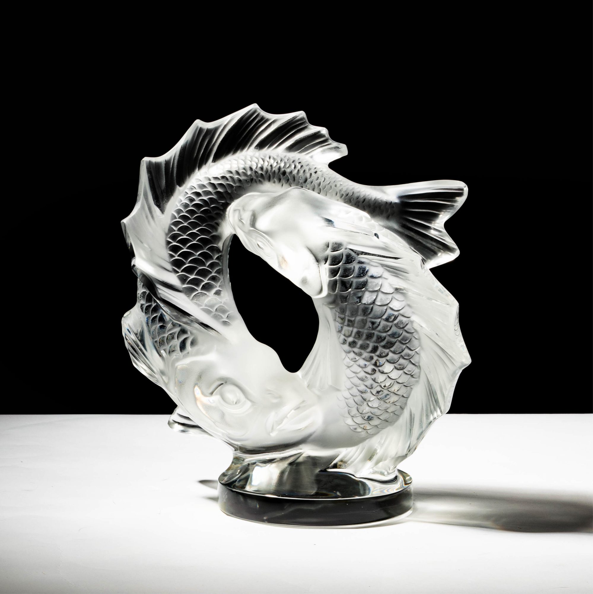 Lalique Deux Poissons Glass Sculpture