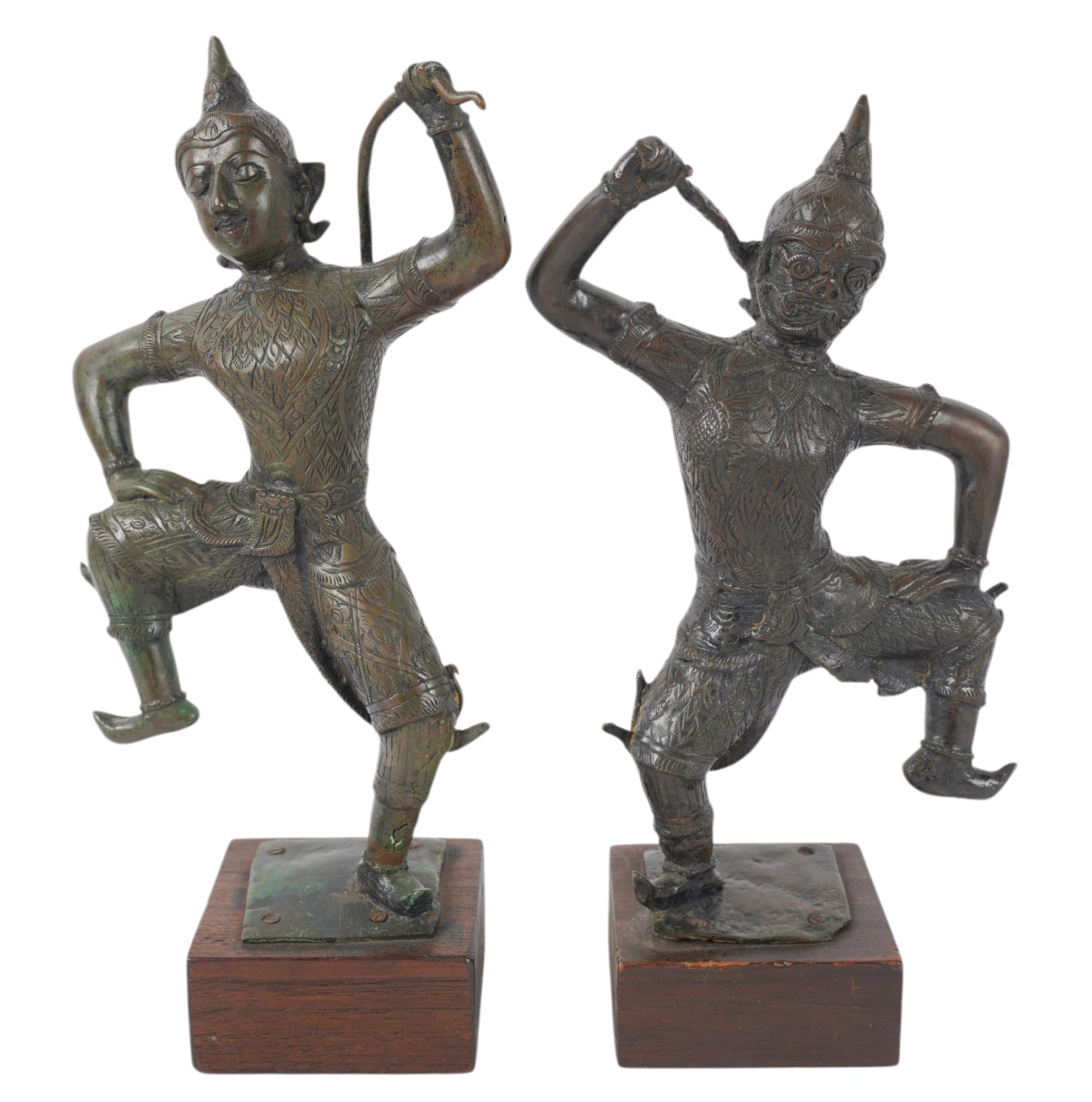 Pair of Bronze Balinese Figures
