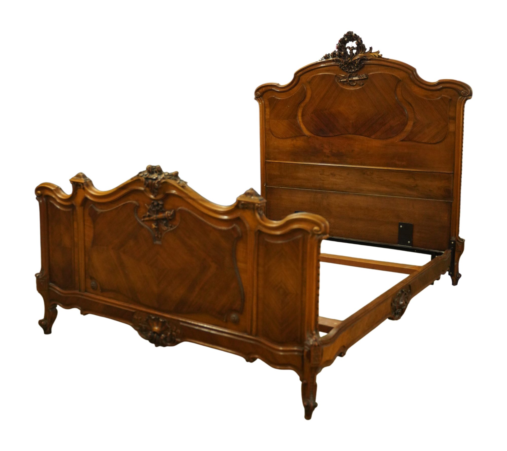 Louis XV-Style Carved Wood Bed