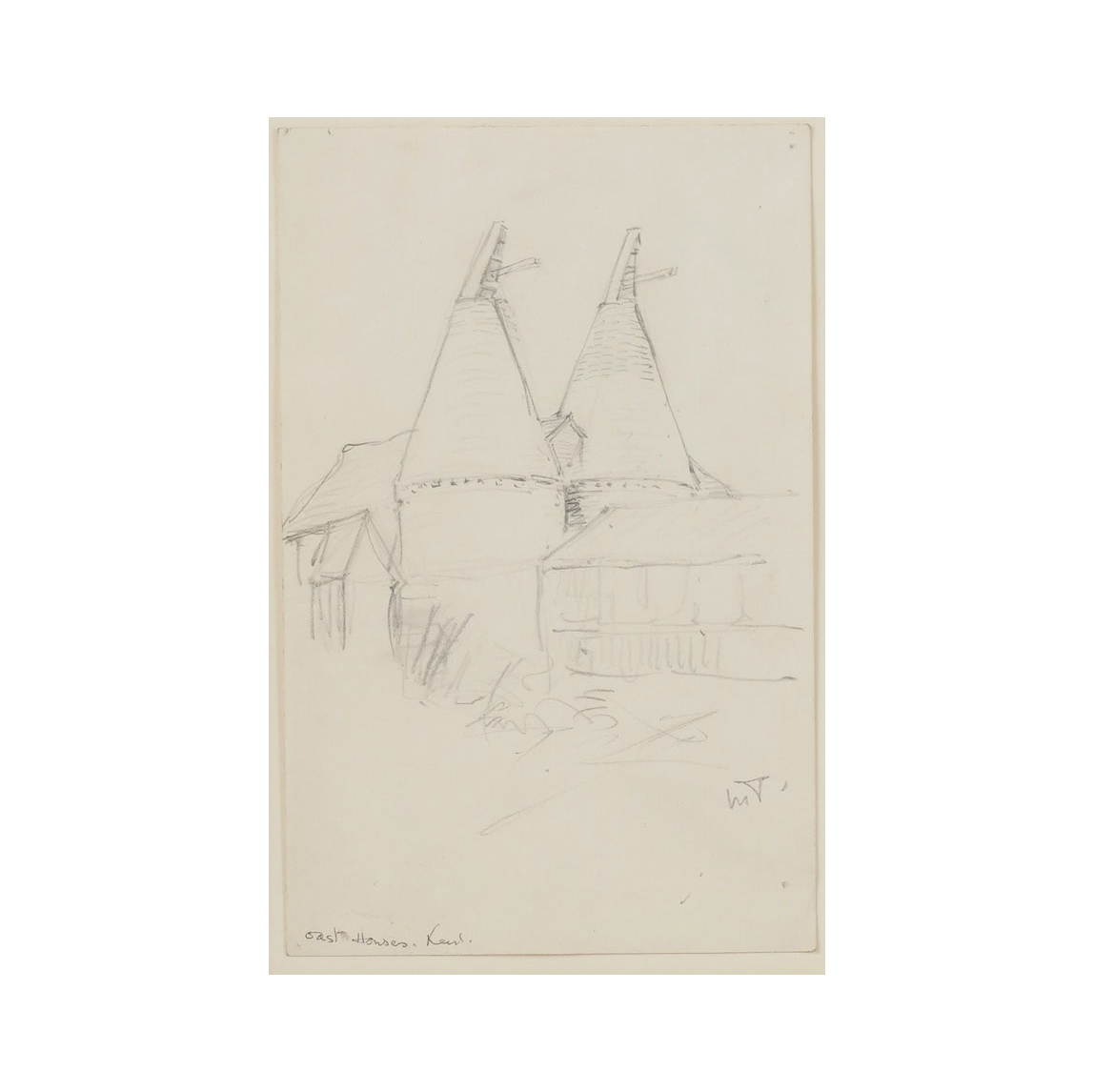 An Artwork on Paper of English Houses Near Kent