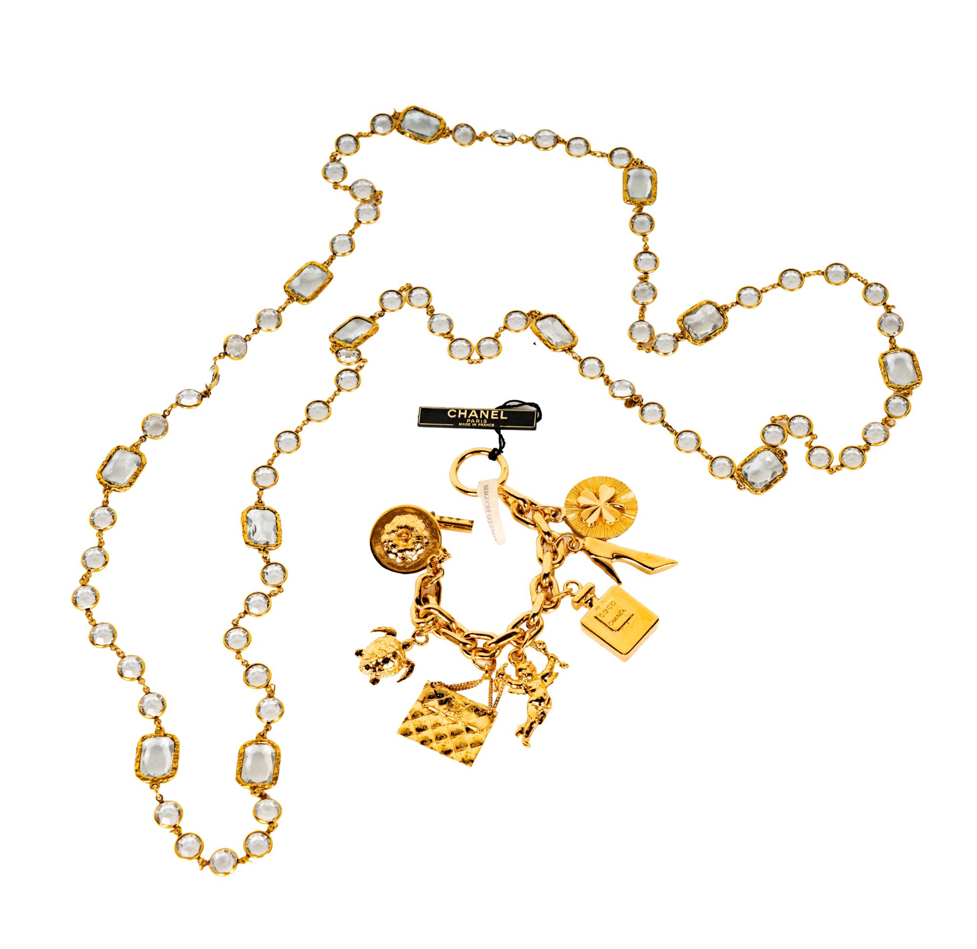 Chanel Glass Necklace with Charm Bracelet