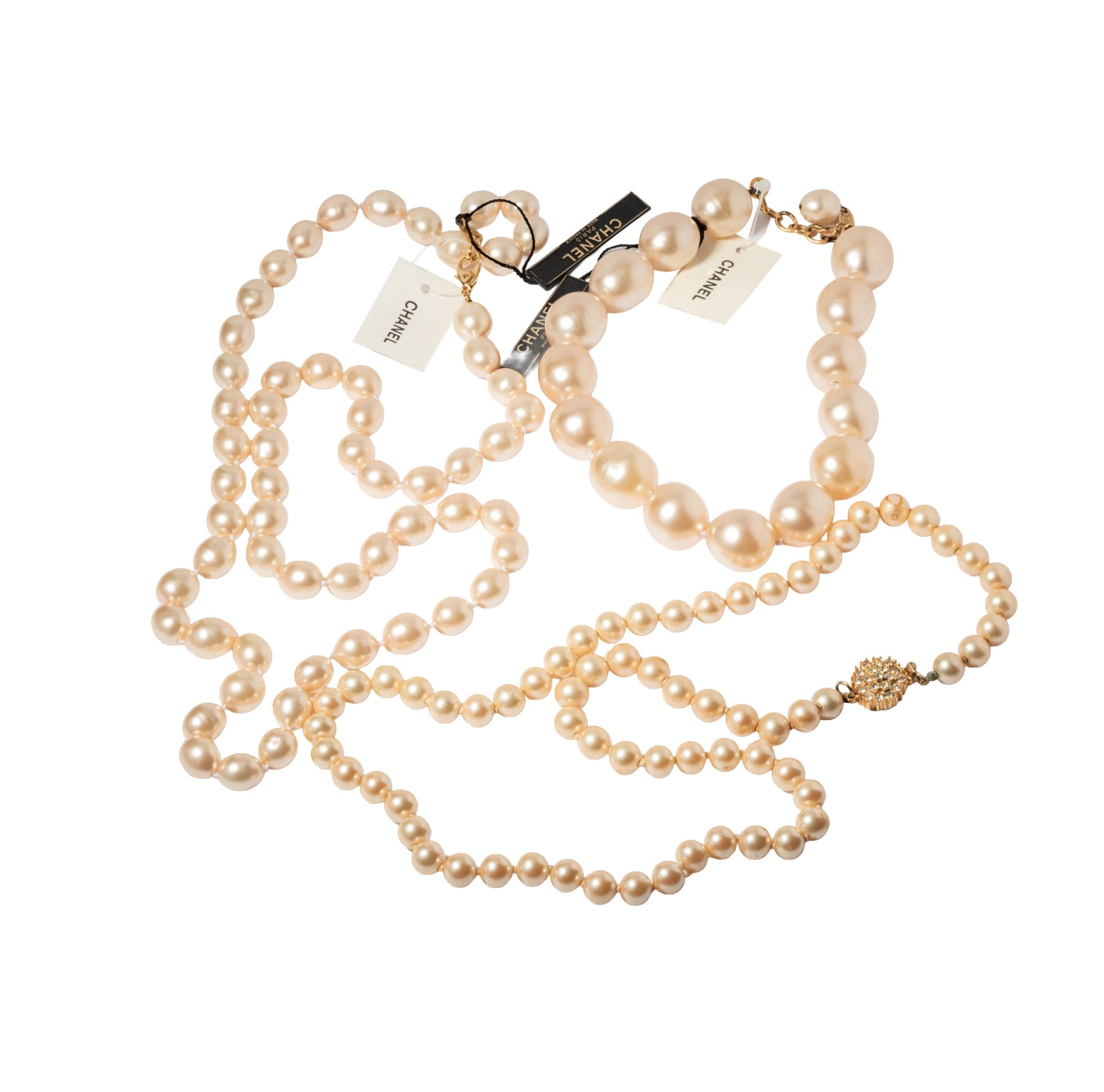 Three Chanel Pearl Costume Necklaces