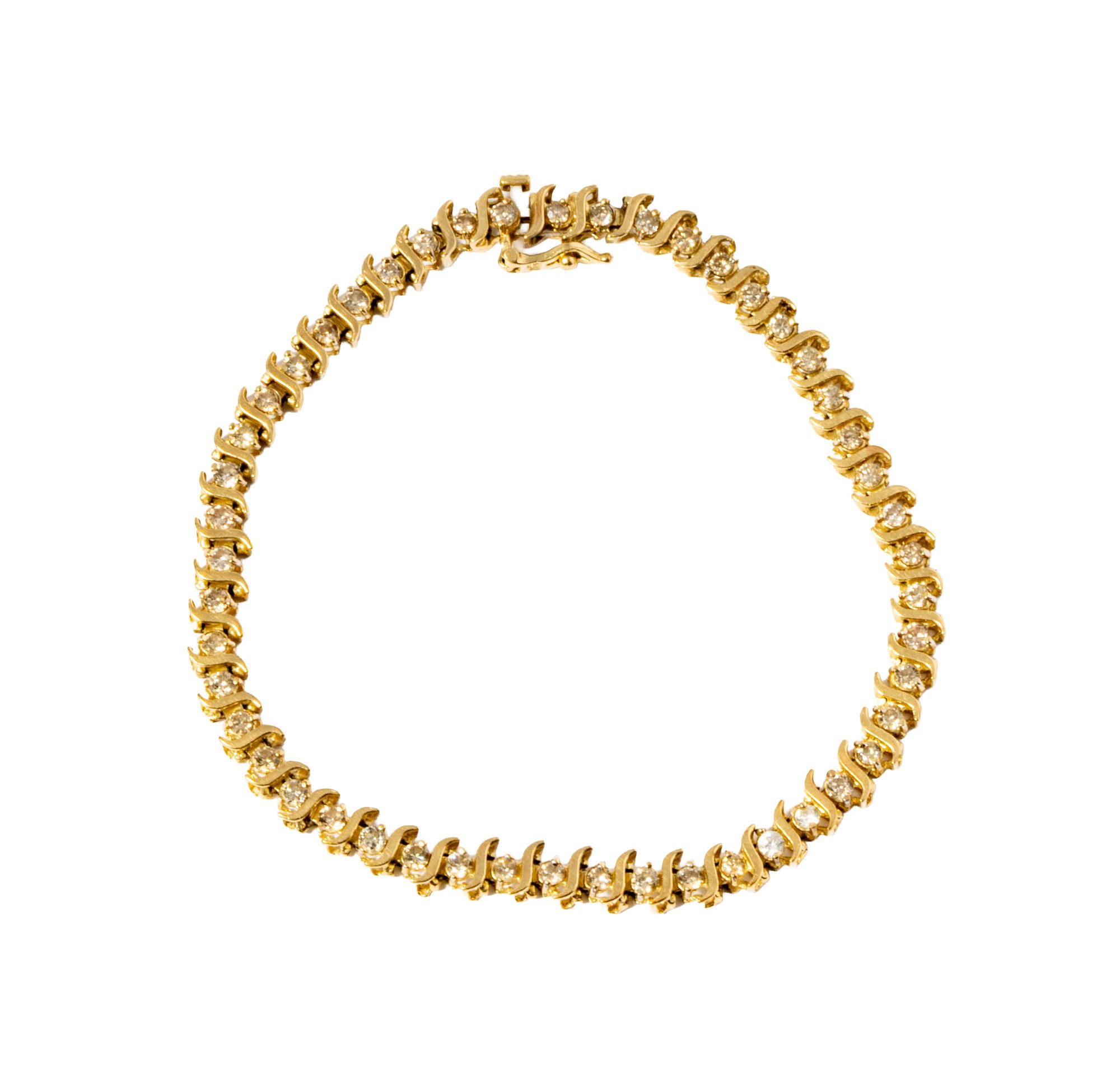 10 Karat Yellow Gold Diamond Bracelet