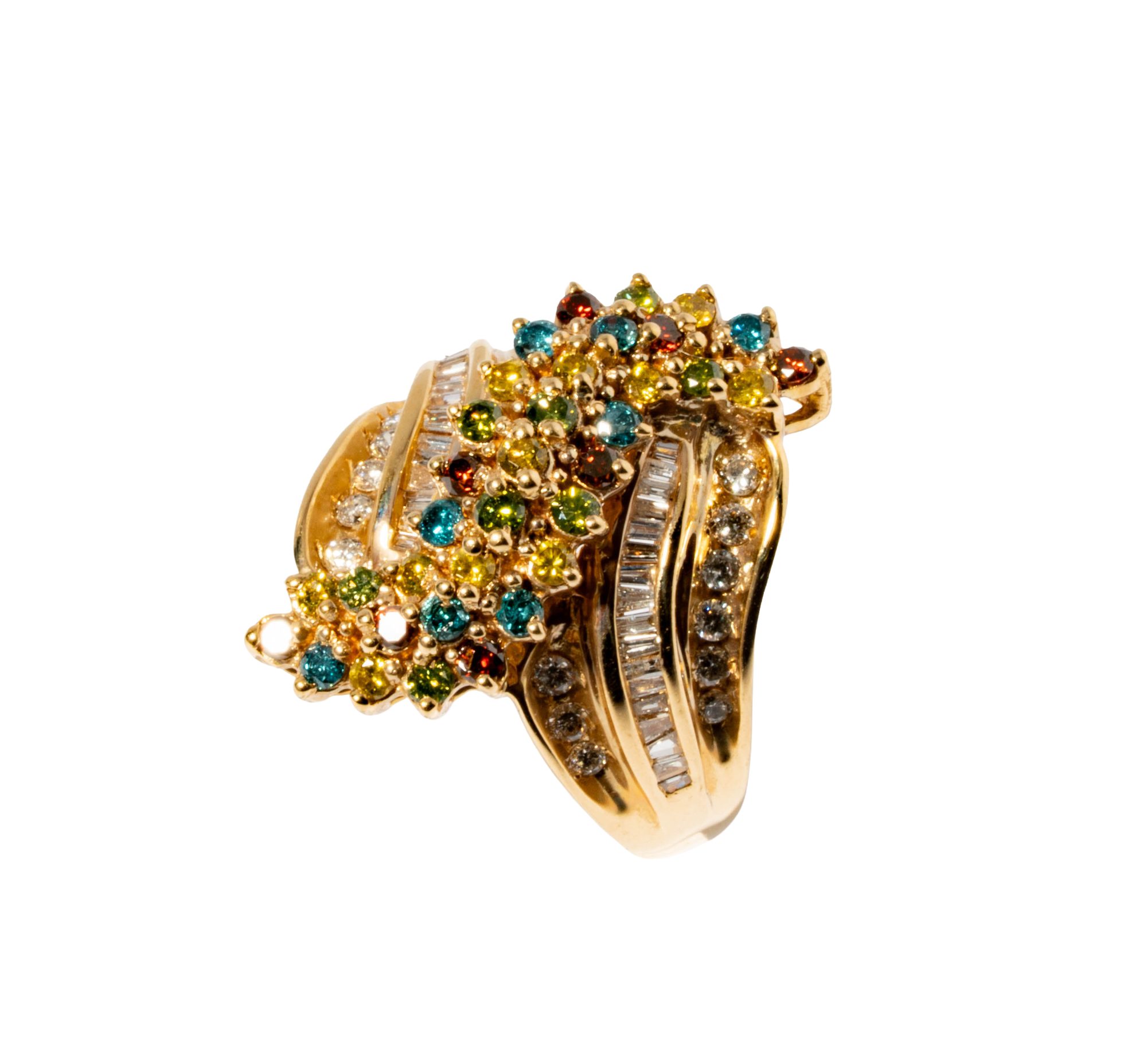 14 Karat Yellow Gold, Diamond Ring