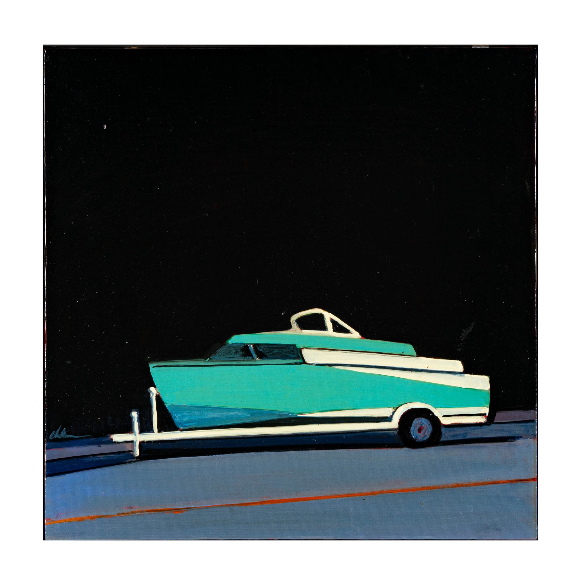 Melissa Chandon (B. 1952), 50's Boat on Black