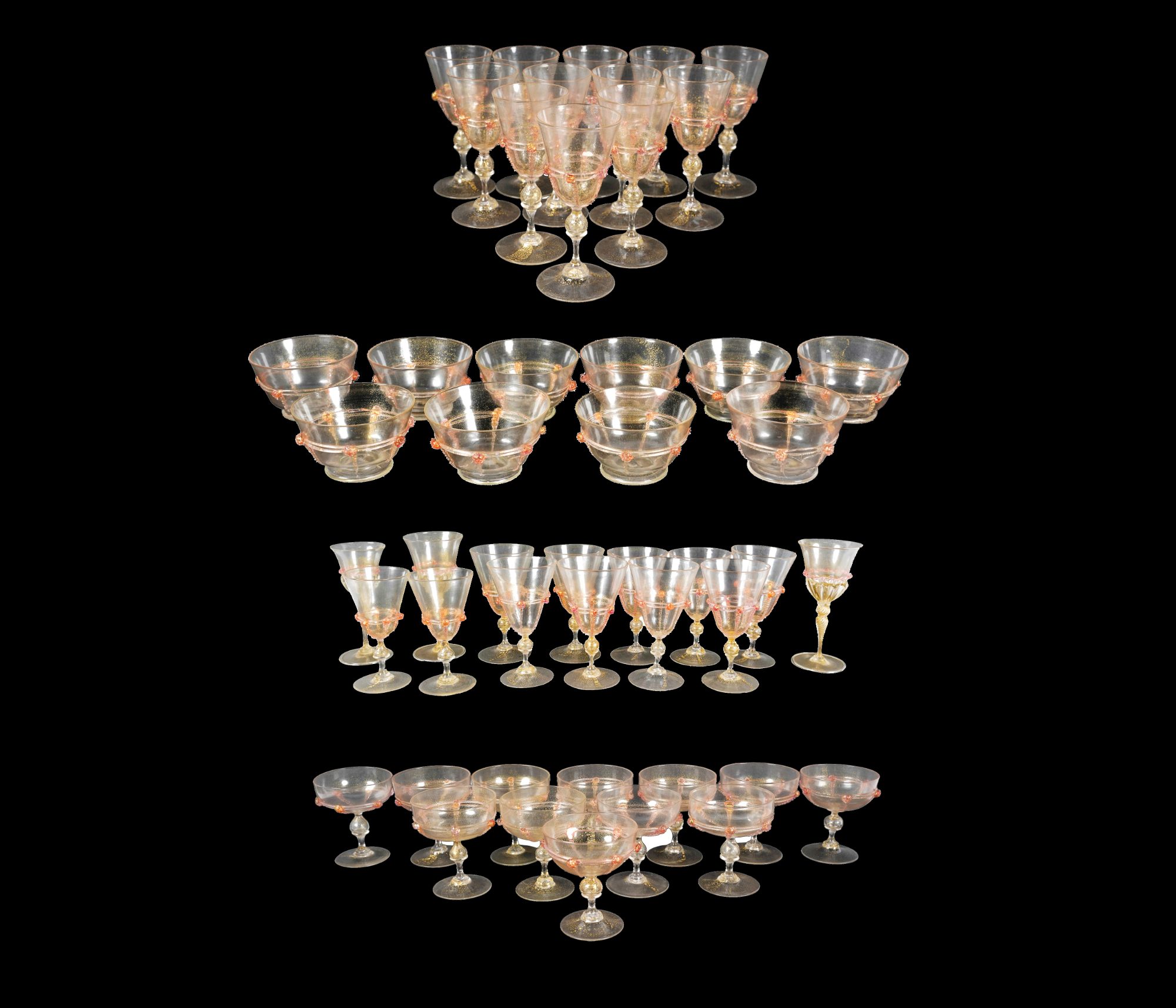 Collection of Venetian Glass Drinkware