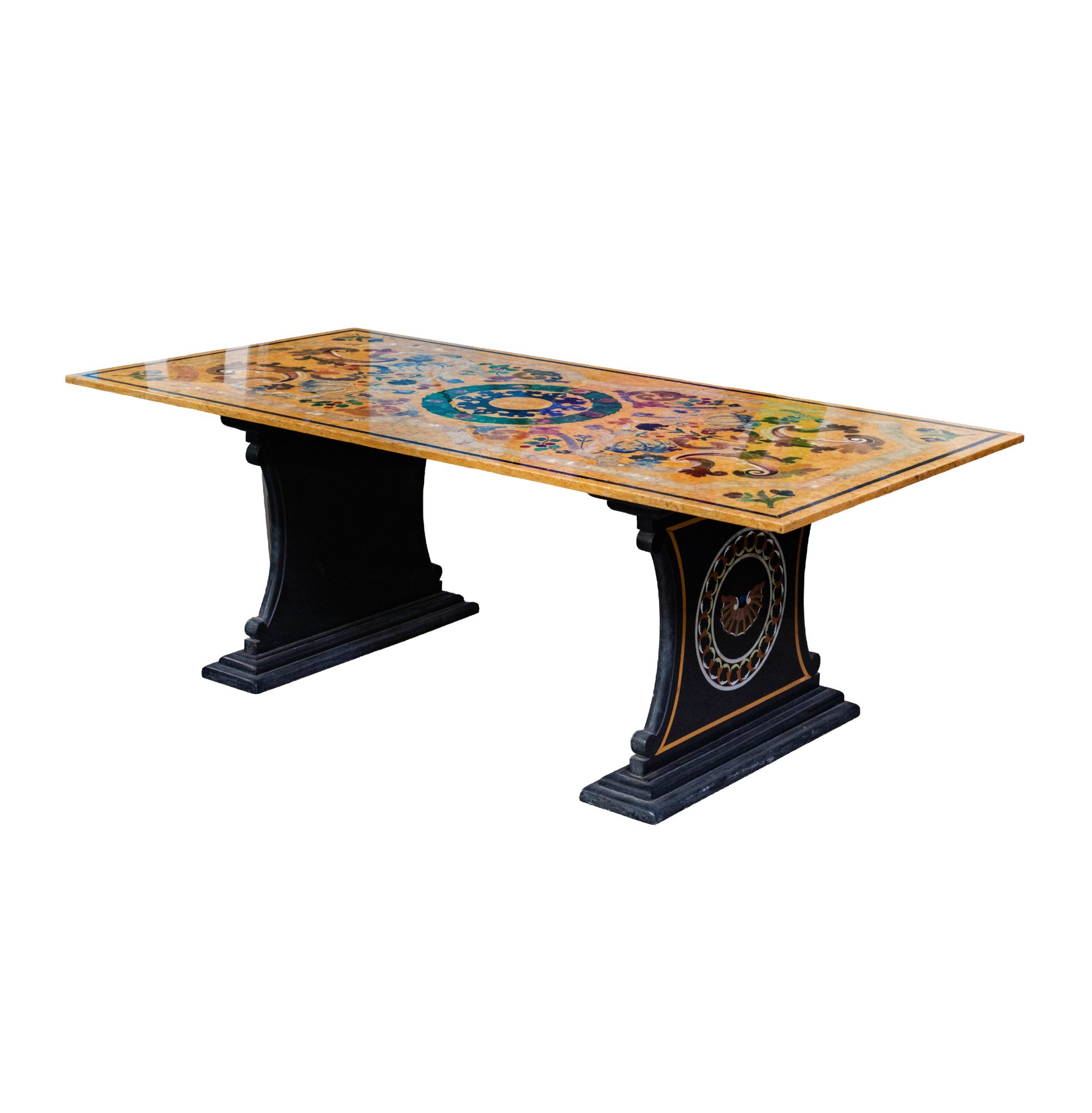 Italian Baroque Scagliola-Style Painted Marble Top Table