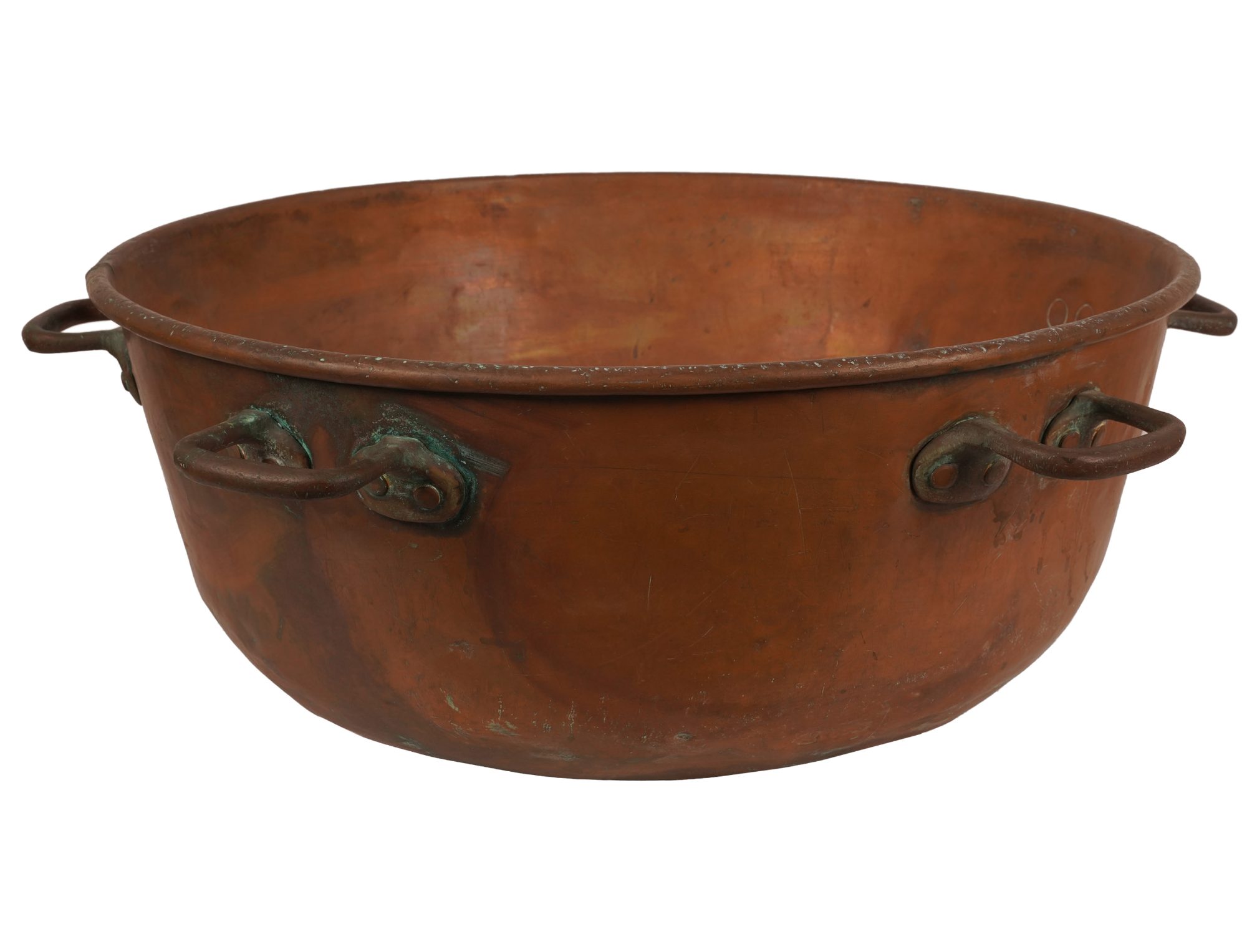 Large Copper Four Handled Caldron