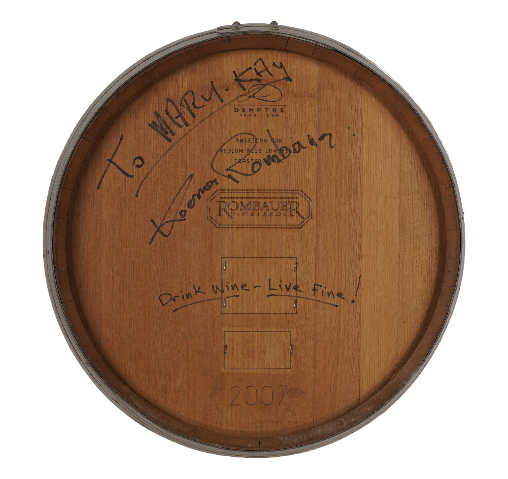Rombauer Vineyards Signed Oak Cask Top