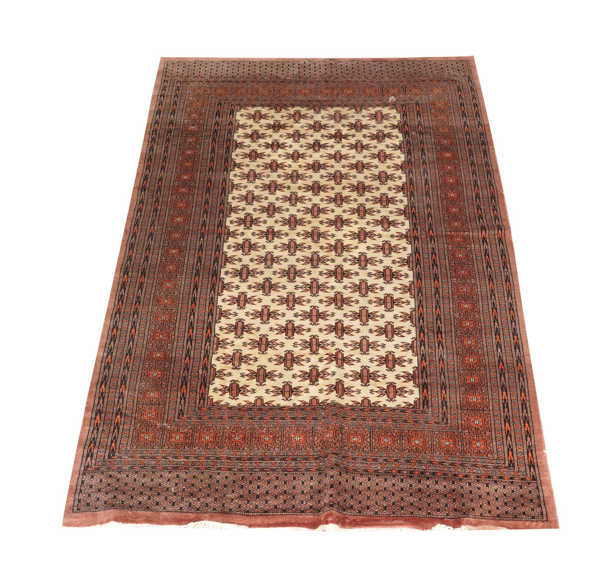 Rust Colored Oriental Throw Rug 6'5" x 4'1"