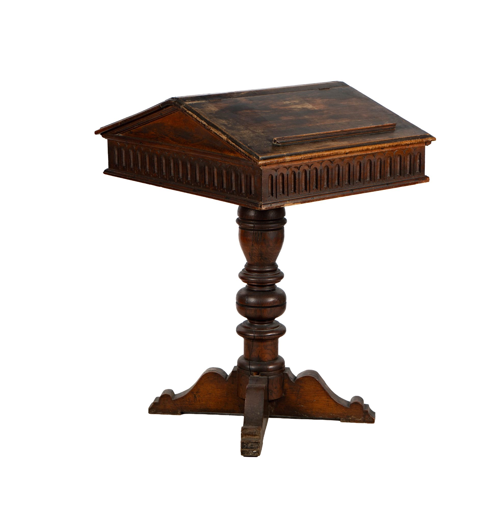 Vintage Carved Wood Double-Sided Book Stand