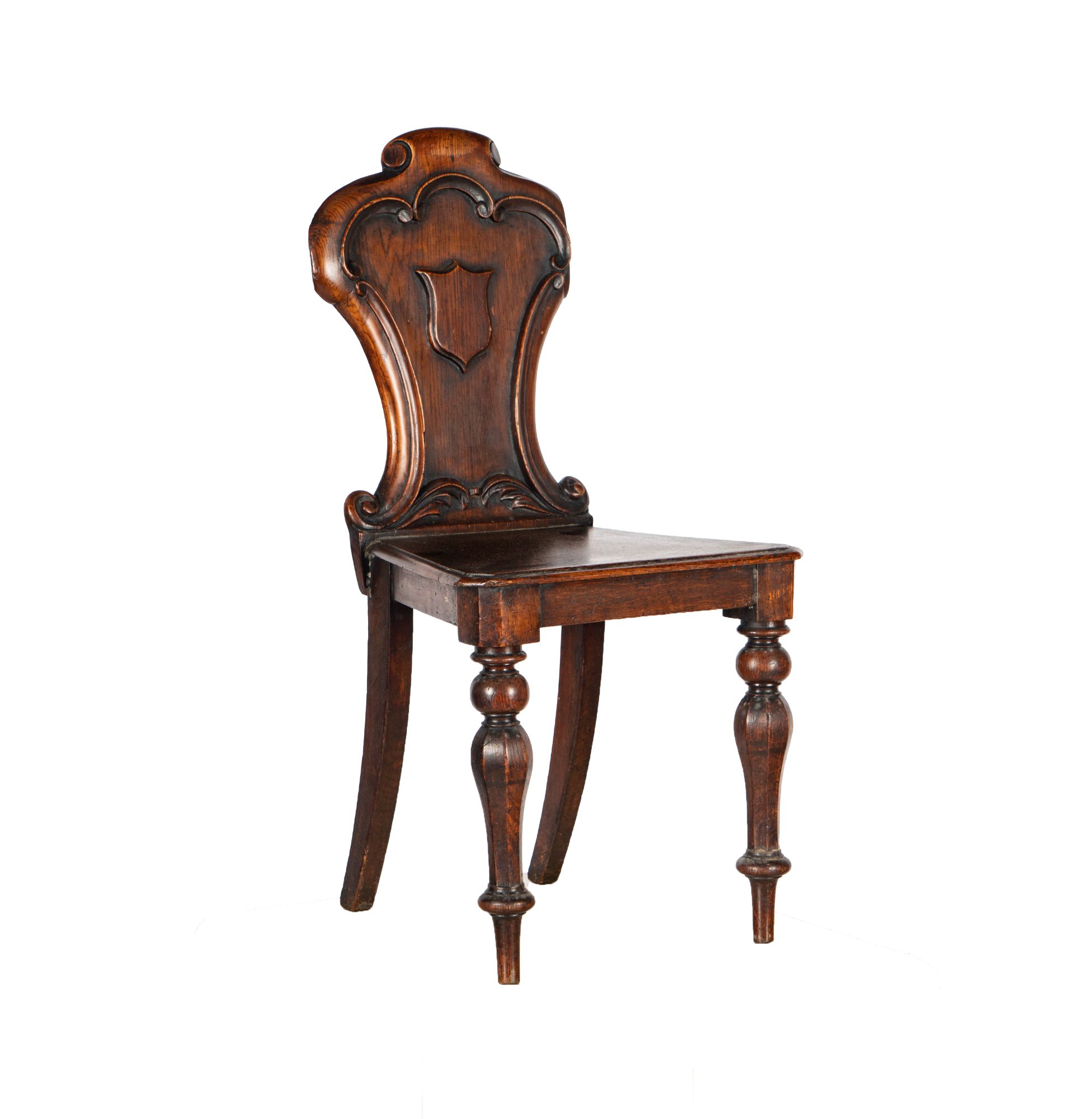 Antique Oak Straight Chair