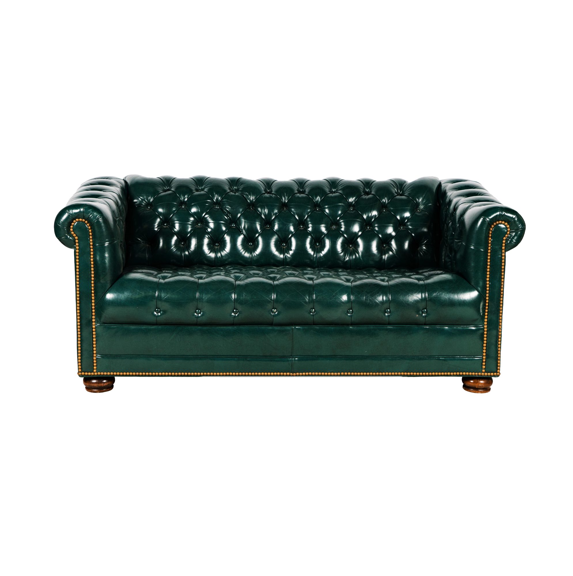 Green Upholstered Chesterfield Loveseat