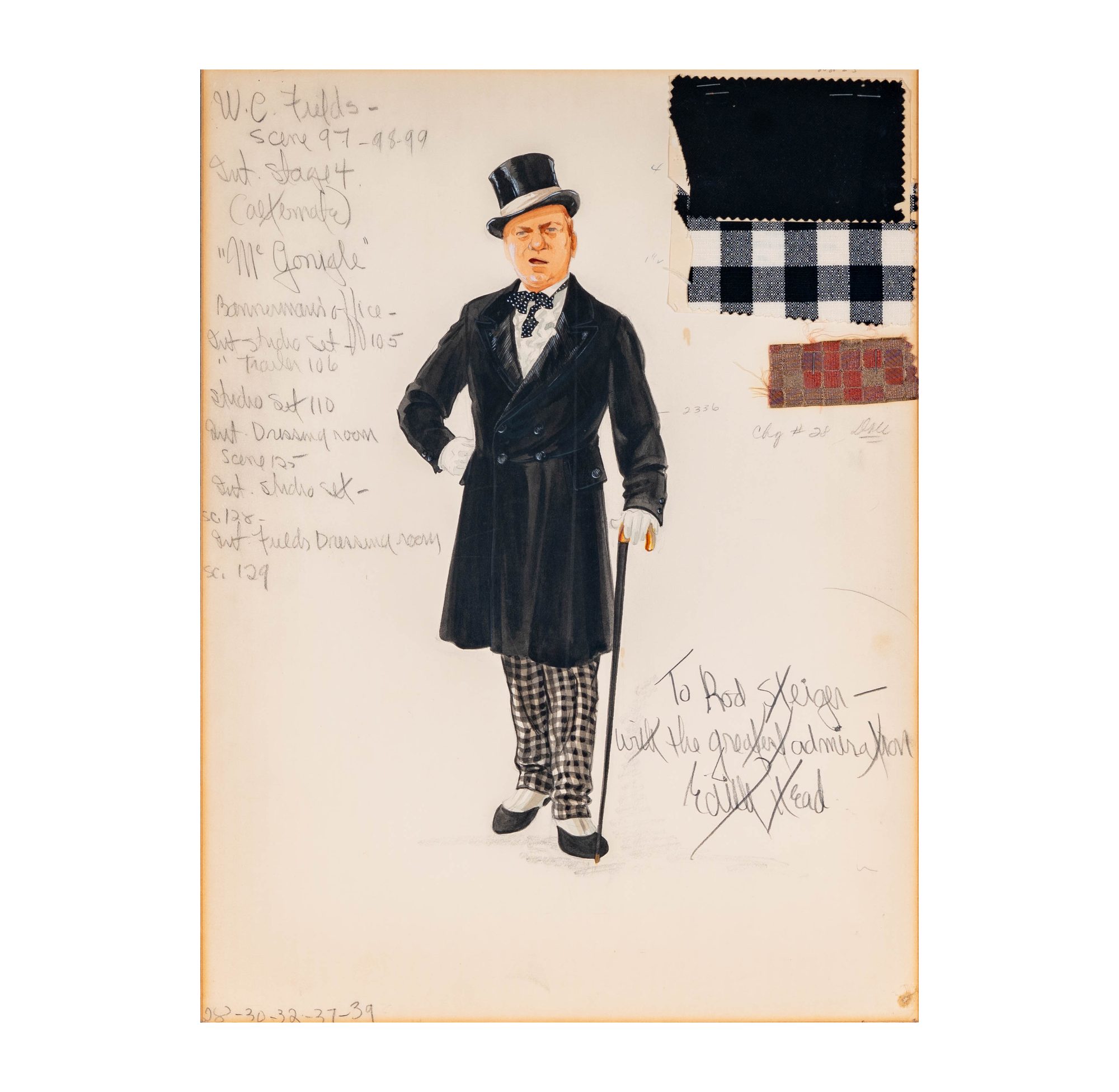 Edith Head (1907 - 1981), Rod Steiger Costume Design for W.C. Fields and Me