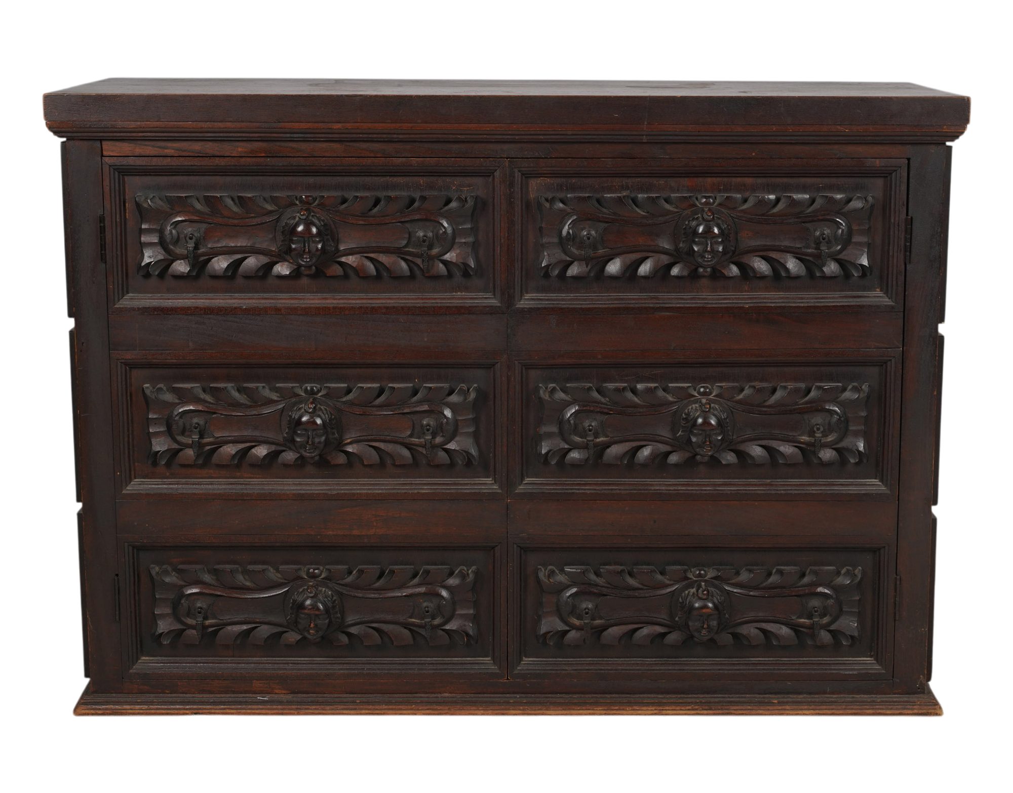Cherub Motif Carved Wood Dresser