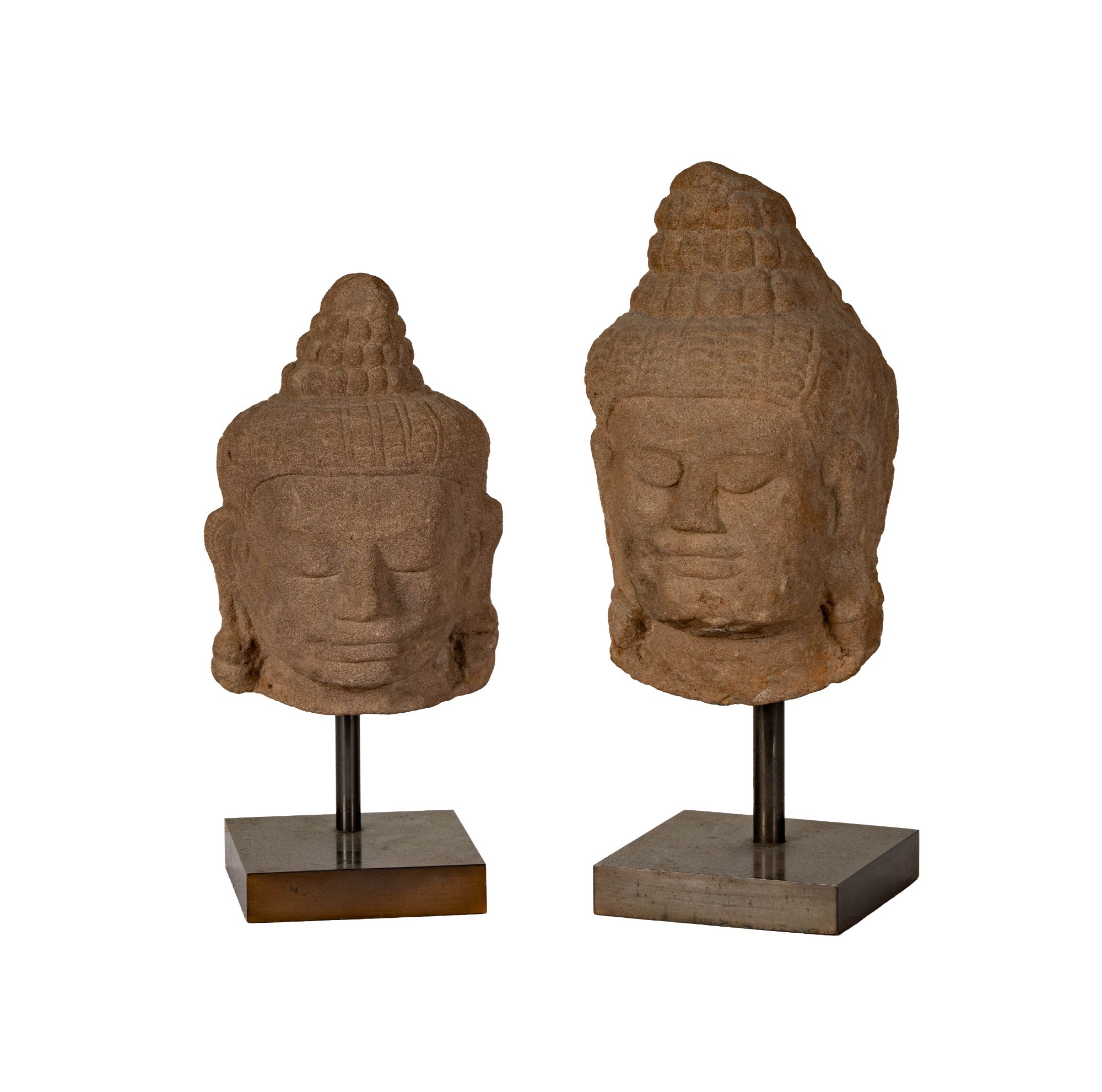 Two Stone busts on stands