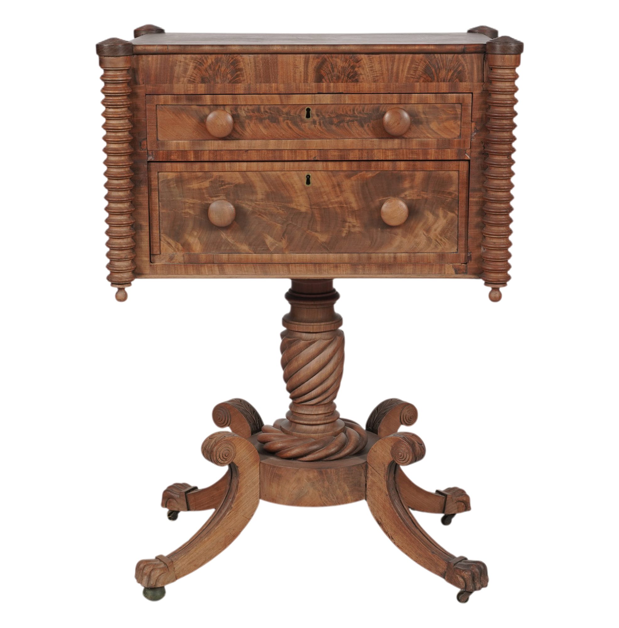 Victorian Burl Walnut Side Table